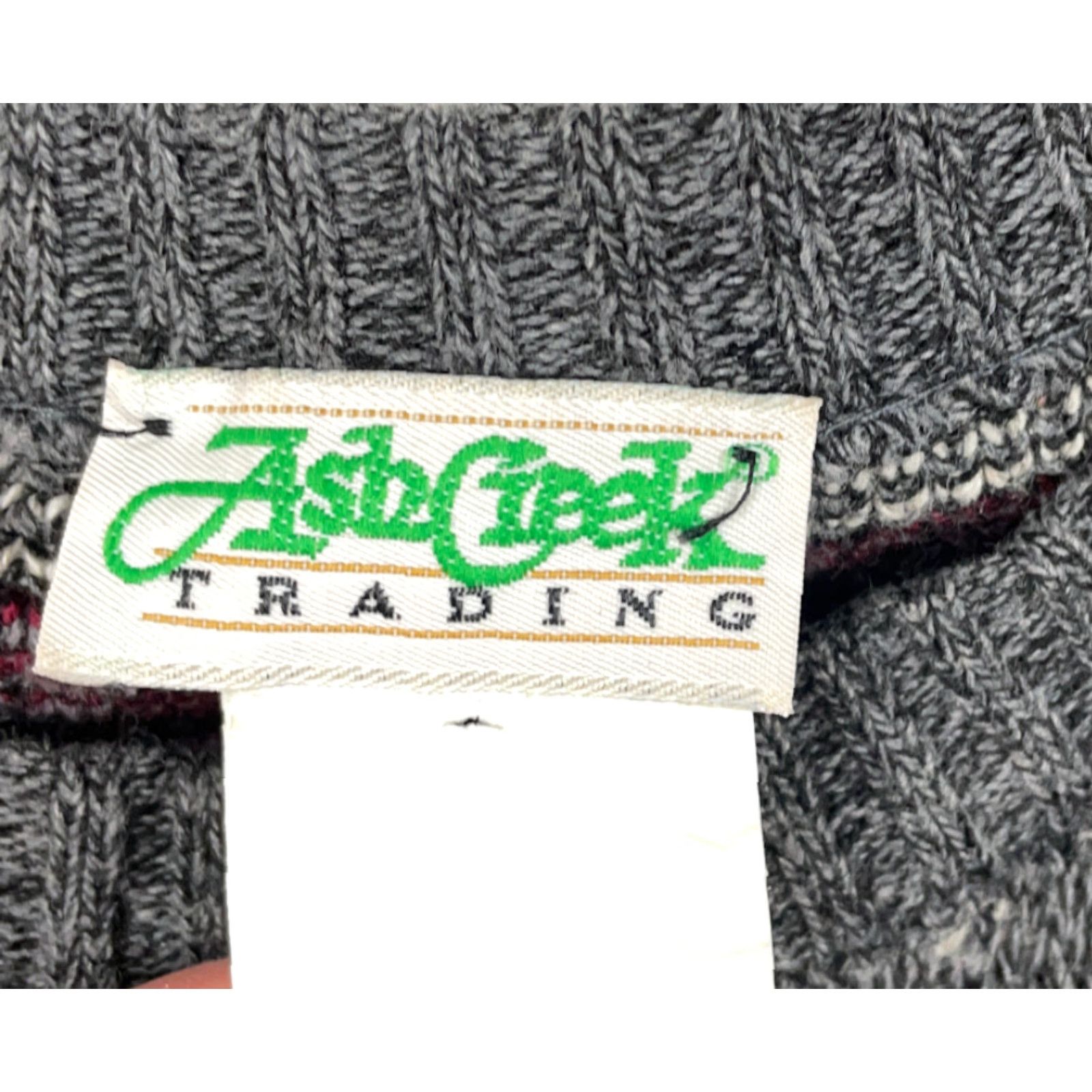 Vintage VINTAGE 90s Ash Creek Geometric Pullover Sweater Men Medium Gray Knit Canada Made Wool-Acrylic-Nylon Heavyweight Crew Neck Ski Holiday/Retro Style Size US M / EU 48-50 / 2 - 4 Thumbnail