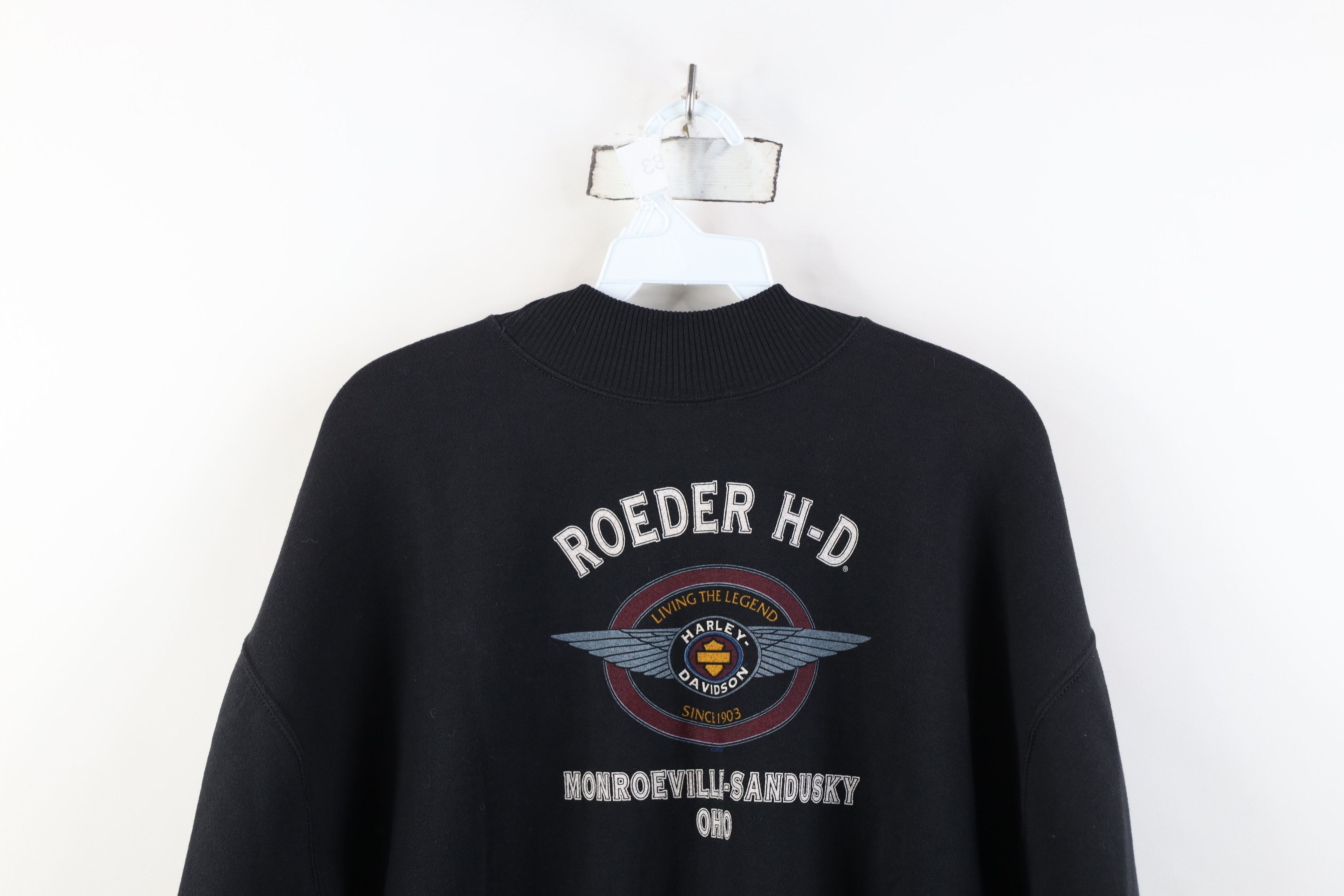 Harley Davidson Vintage 90s Harley Davidson American Mock Neck Sweatshirt Size XL / US 12-14 / IT 48-50 - 14 Thumbnail