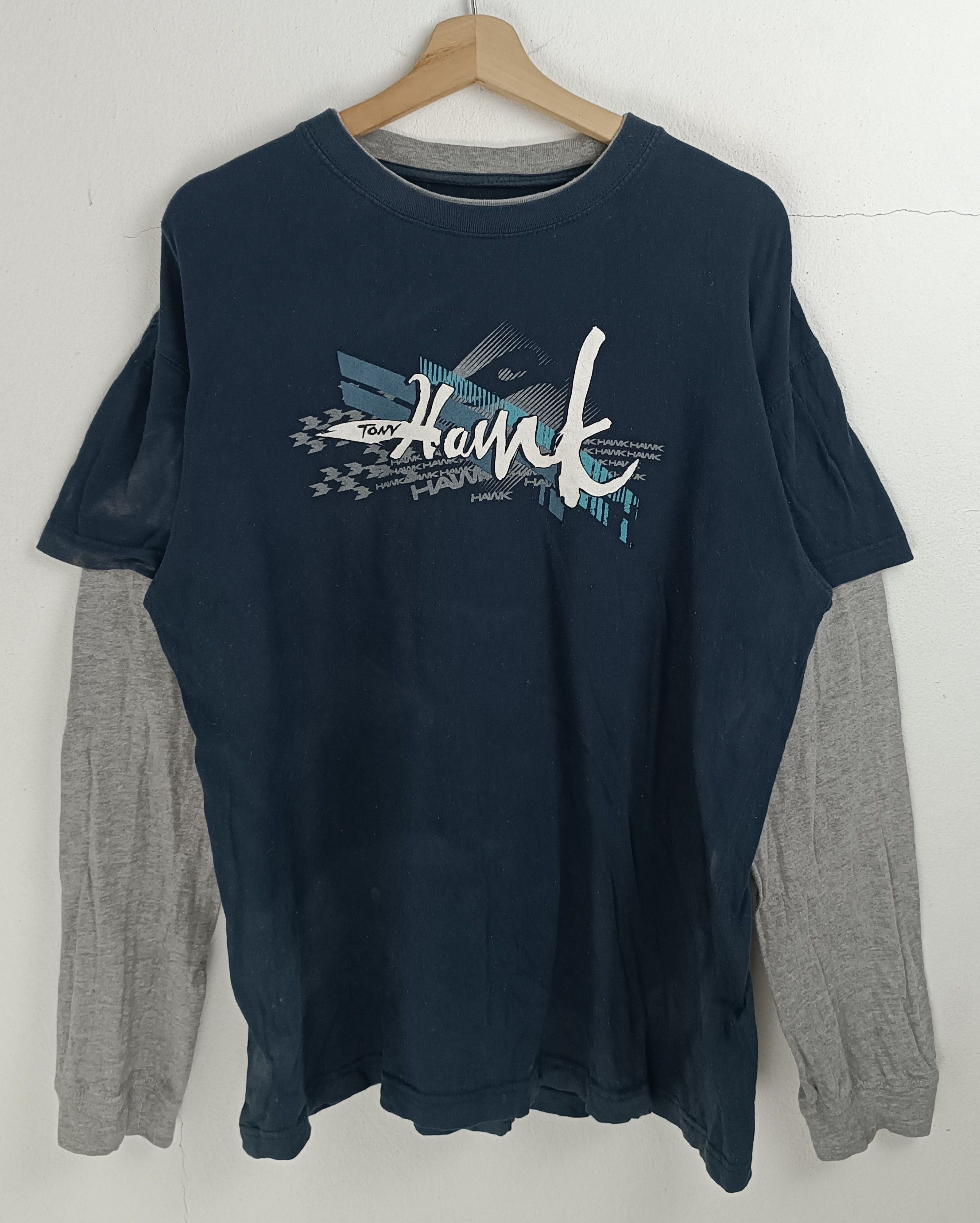 Tony Hawk THRASHED FADED VINTAGE TONY HAWK DOUBLE LAYER VERY RARE Size US L / EU 52-54 / 3 - 3 Thumbnail