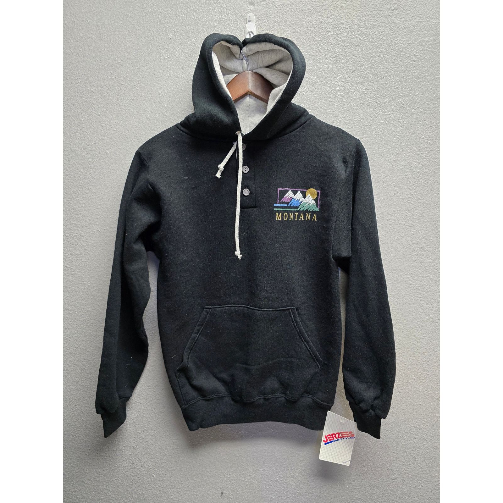 Jerzees × Vintage Montana Black Jerzees Pullover Hoodie Small Mountain Graphic Size US S / EU 44-46 / 1 - 1 Thumbnail