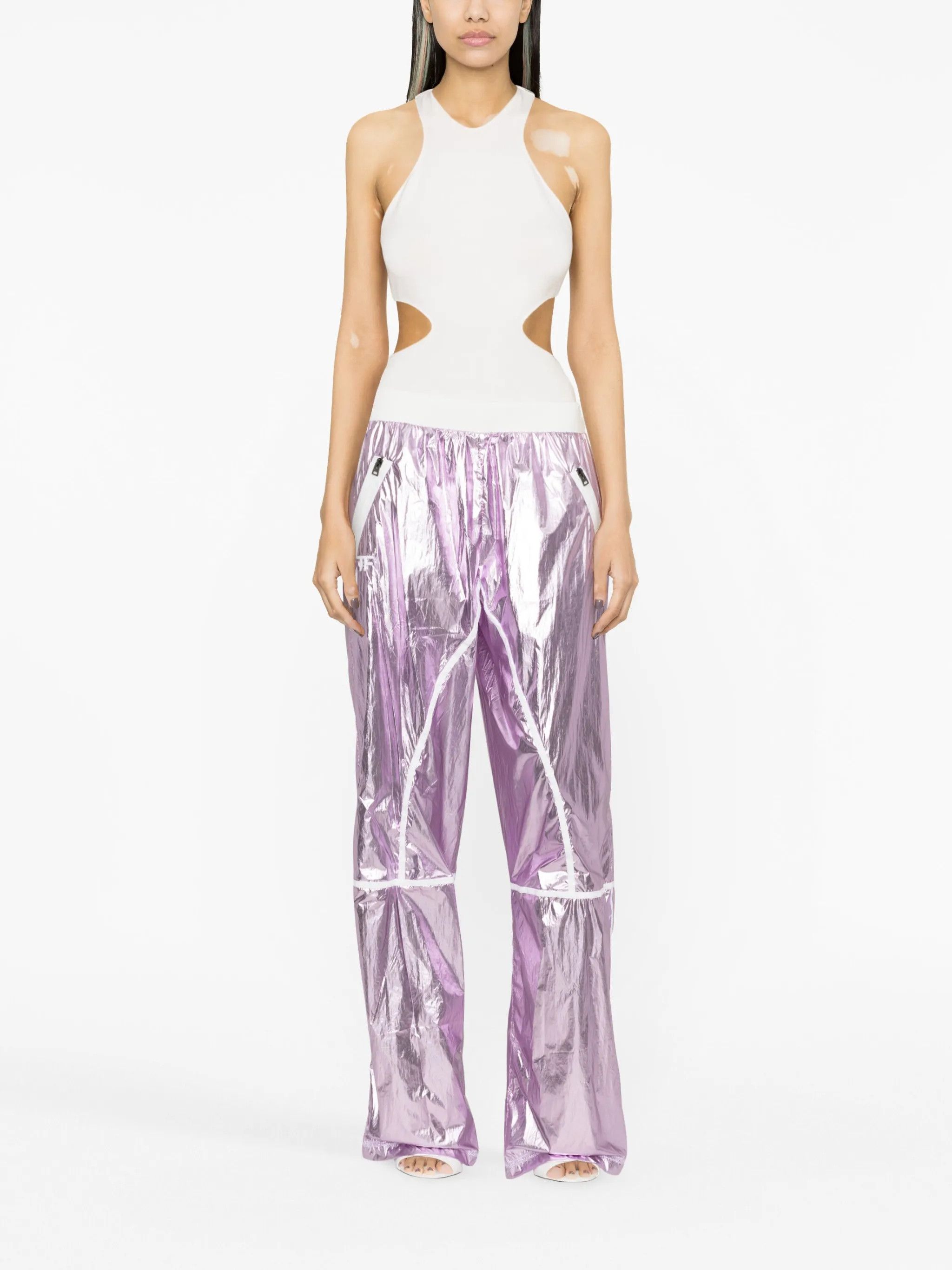 Tom Ford o1w1db10225 PAW518 Laminated Track Pant in Purple Size 26" / US 2 / IT 38 - 2 Thumbnail
