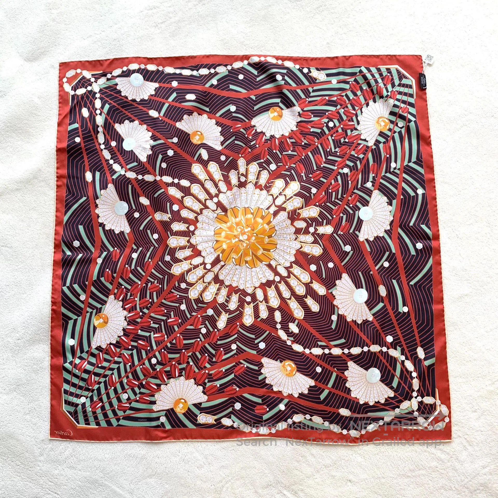 Cartier Cartier Multi-Color Rhinestone Silk Scarf. Size ONE SIZE - 2 Thumbnail
