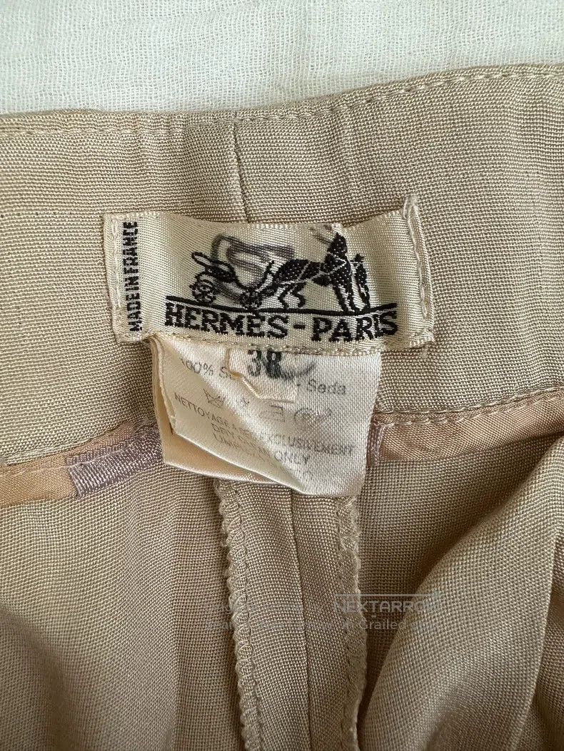 Hermes Hermes Loose Fit Long Pants, Khaki Size 25" / US 0 / IT 36 - 3 Thumbnail