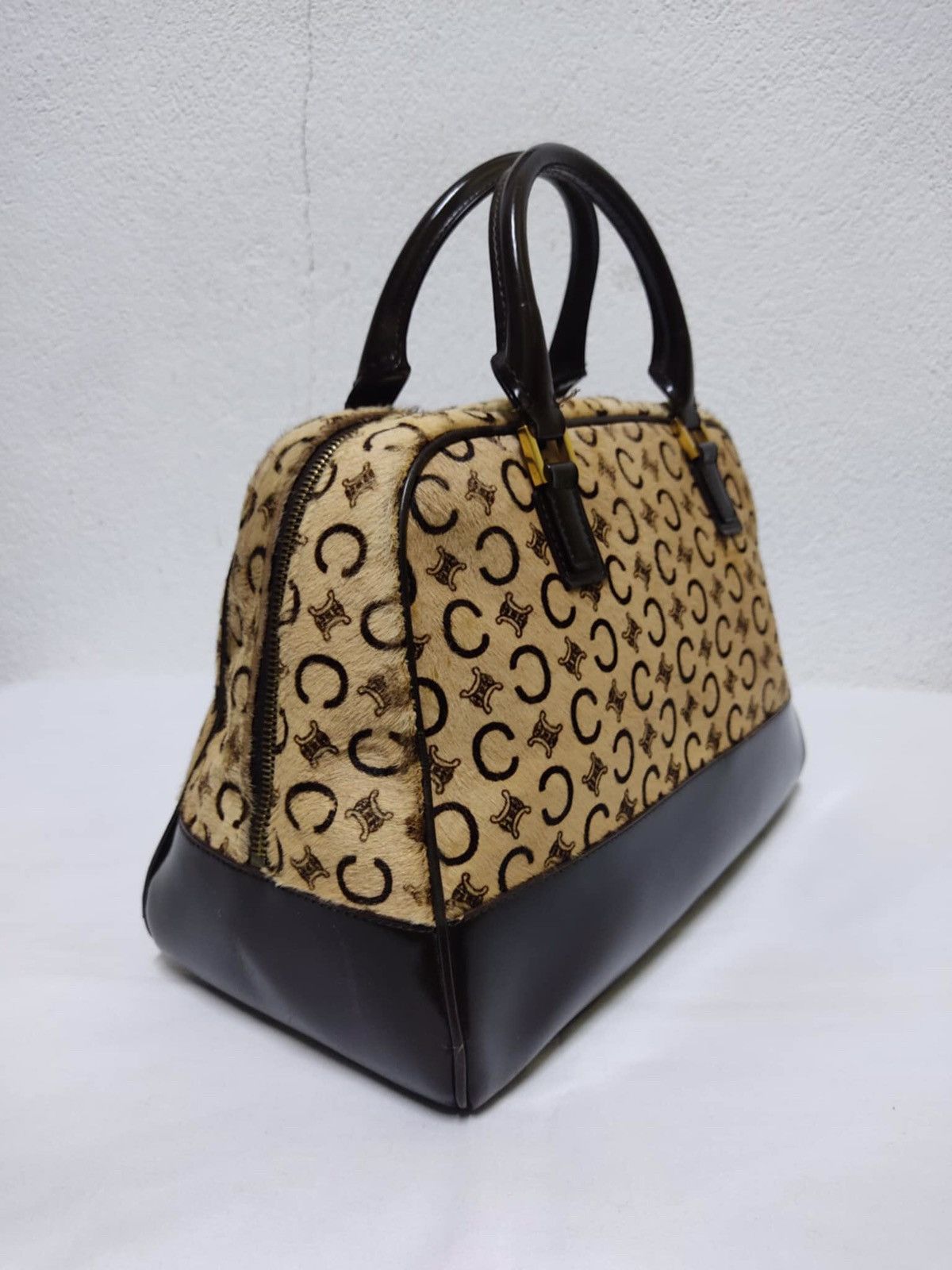 Celine × Vintage VINTAGE CELINE Bowling Bag In Printed Goatskin Brown Size ONE SIZE - 8 Thumbnail