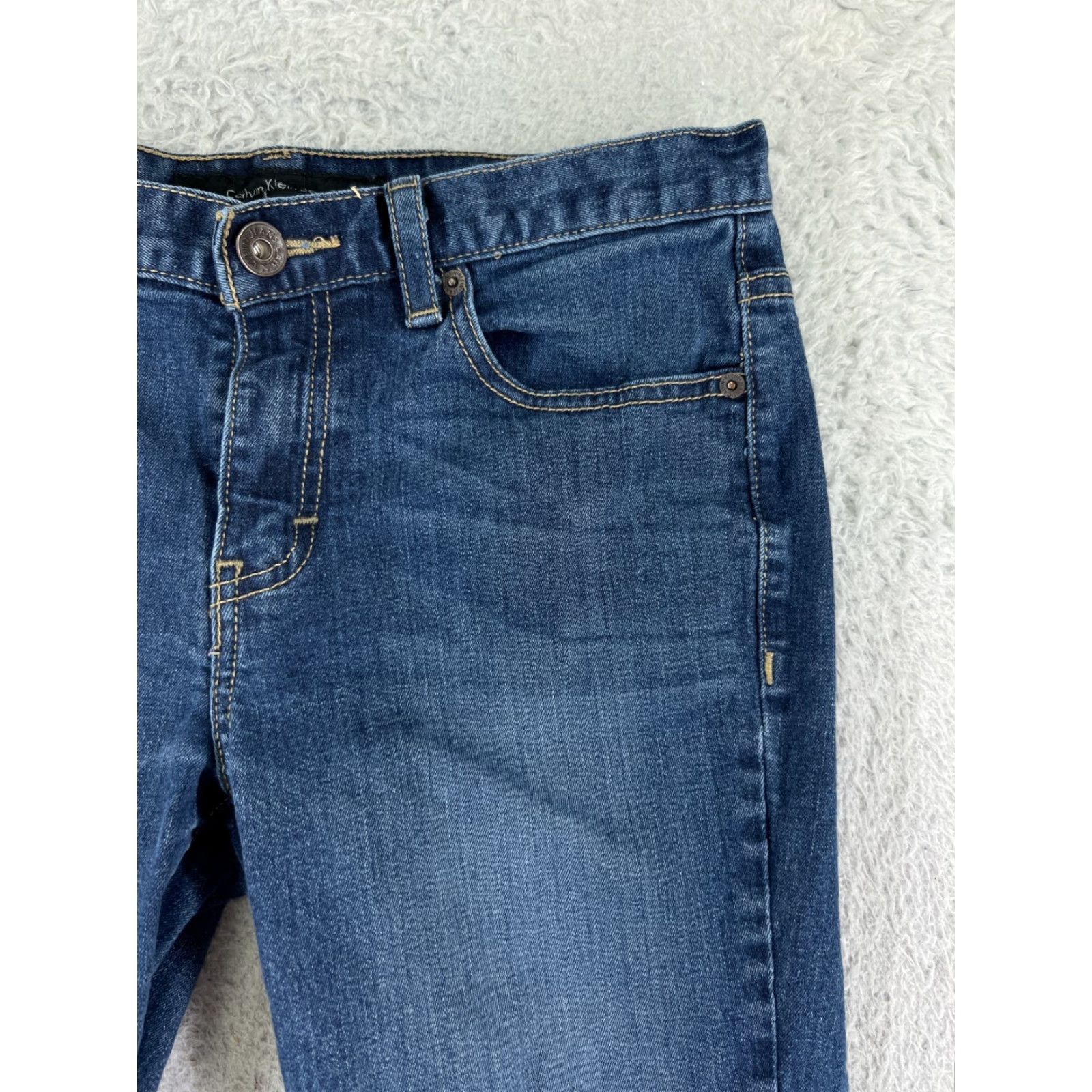 Calvin Klein Calvin Klein Jeans Women 6 Blue Denim Flared Medium Wash 28 Inseam 5-Pocket Distressed Zip Rise Cotton Blend Modern Classic Womens Size 28" / US 6 / IT 42 - 7 Thumbnail