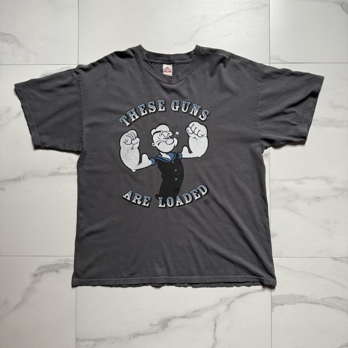 Vintage Vintage 2008 Popeye Guns Loaded T-Shirt Size US XL / EU 56 / 4 - 2 Thumbnail