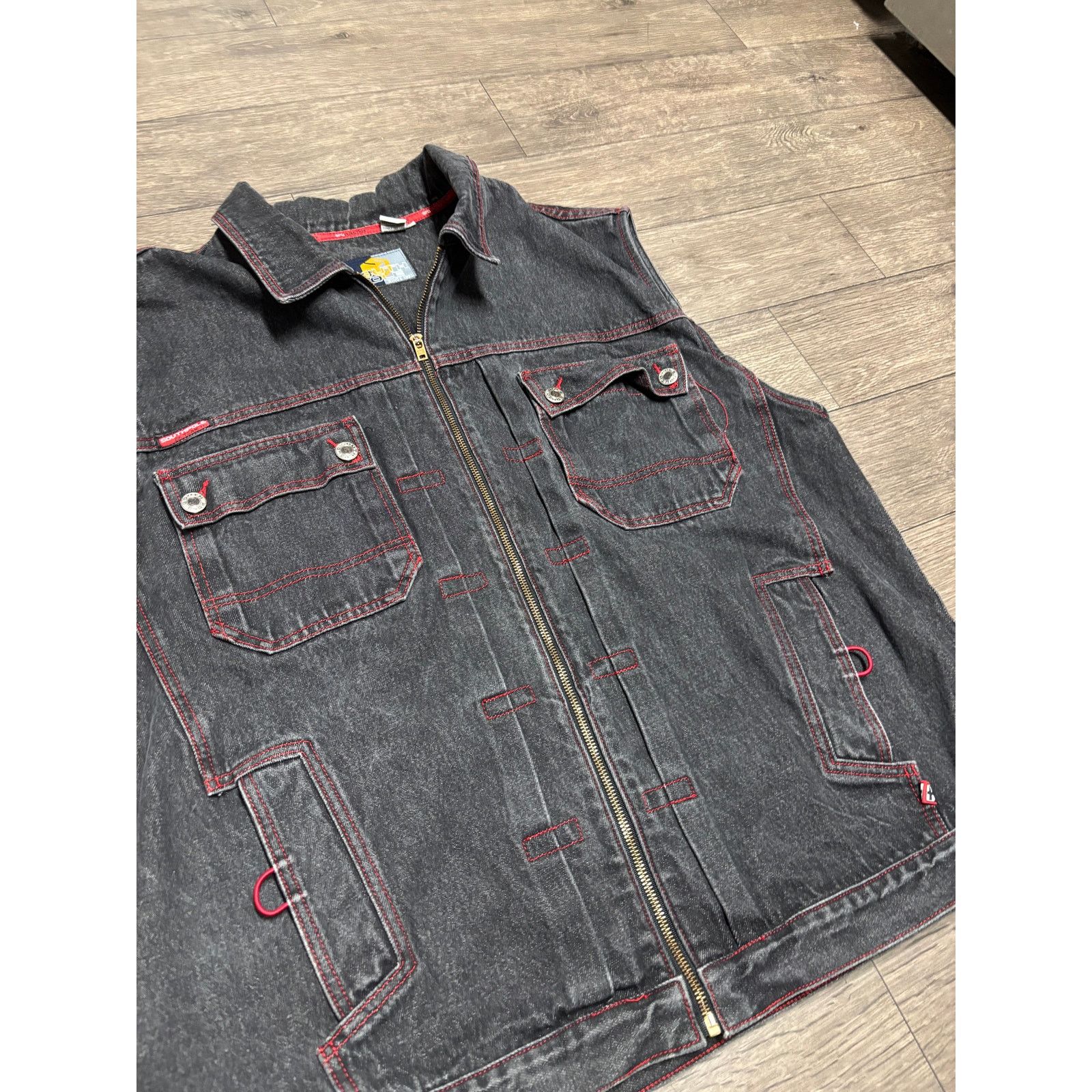 Southpole × Vintage Vintage Southpole Sleeveless Denim Black Jacket Sz 2XL 00s Size US XXL / EU 58 / 5 - 2 Thumbnail