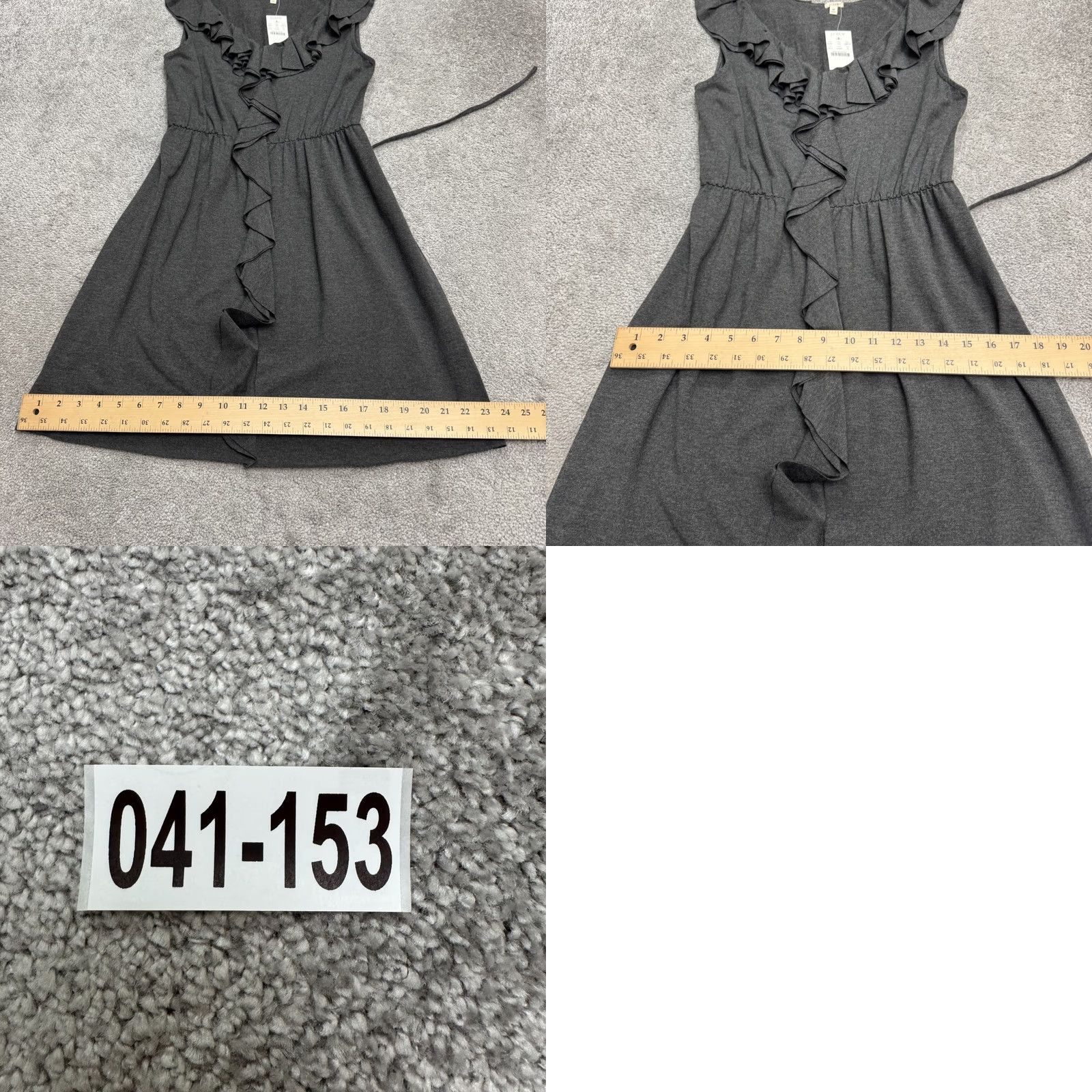 J.Crew J. Crew Ruffles Mini A-Line Dress Womens M Dark Gray Sleeveless V-Neck NWT Size M / US 6-8 / IT 42-44 - 9 Thumbnail