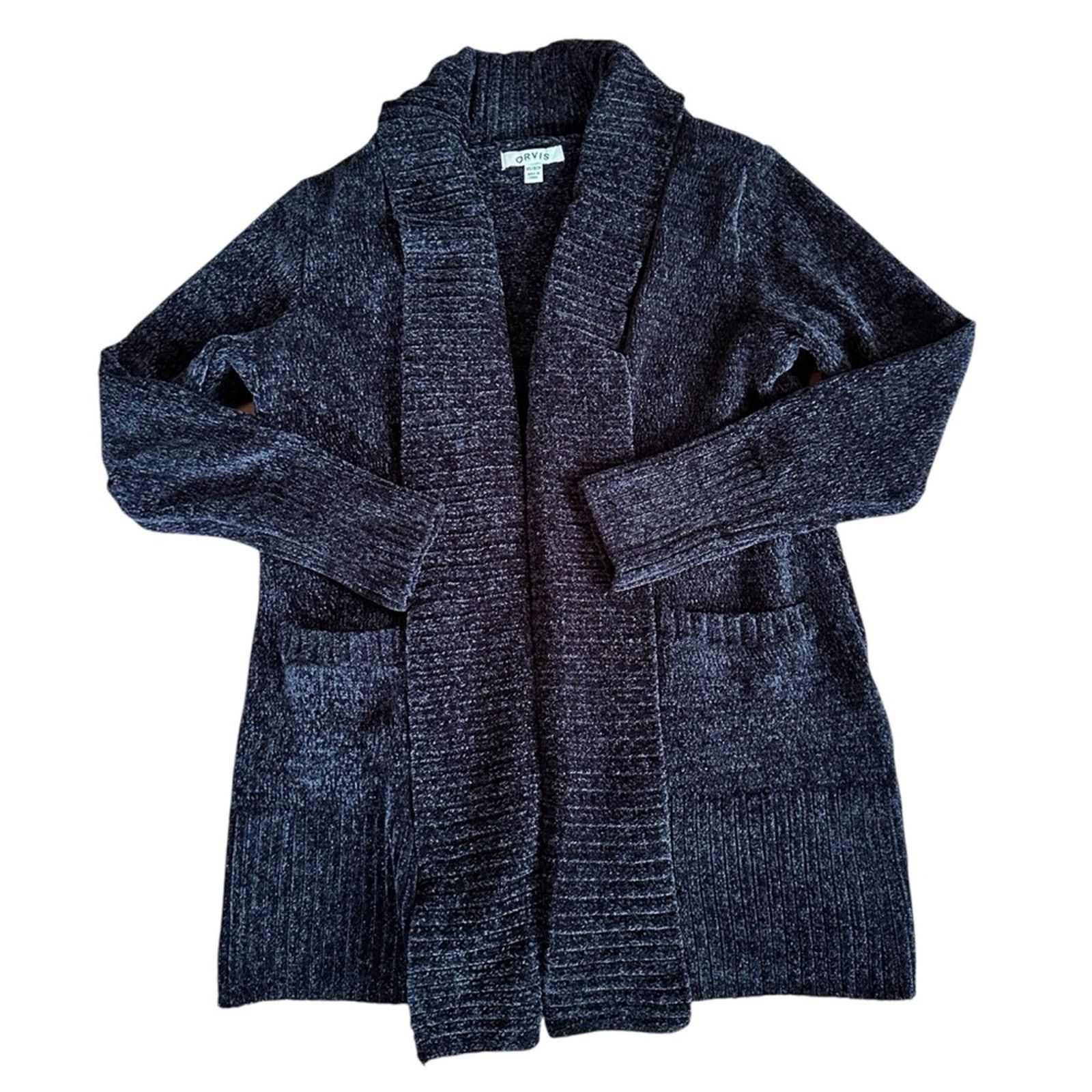 Orvis Orvis Chenille Open Front Cardigan – Black – Size XS – EUC Size XS / US 0-2 / IT 36-38 - 4 Thumbnail