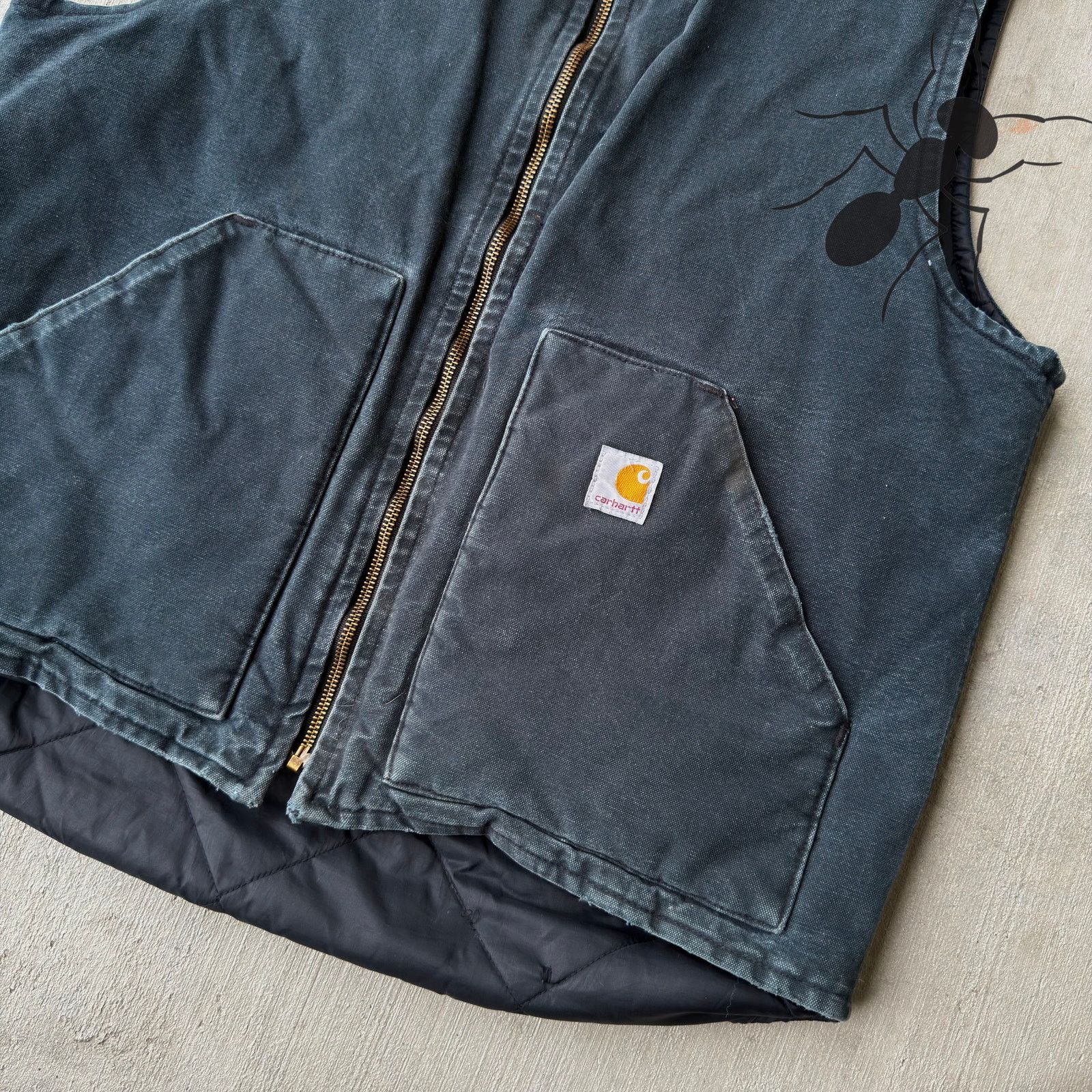 Carhartt × Vintage Carhartt faded black quilted work wear vest Size US M / EU 48-50 / 2 - 2 Thumbnail