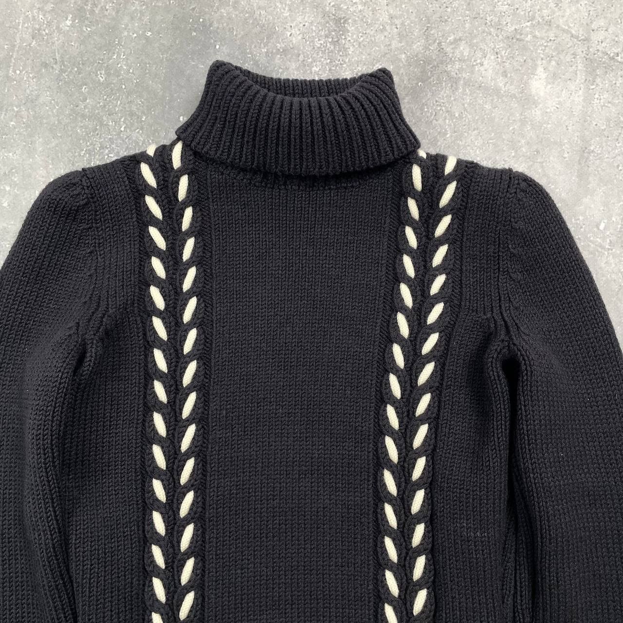 Celine Celine Turtleneck Contrast Cable Knitted Sweater Women’s Size S / US 4 / IT 40 - 6 Thumbnail