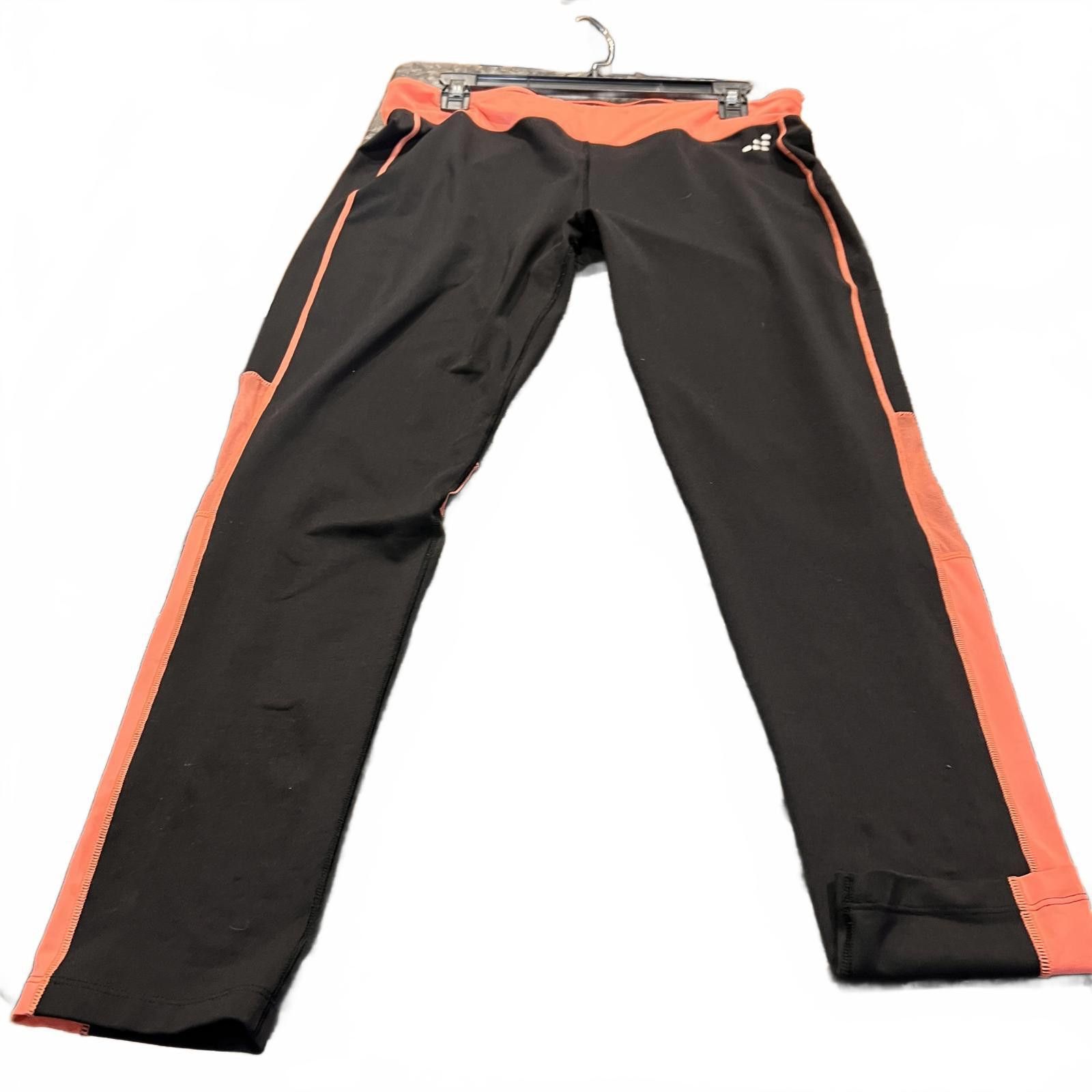 Unknown London Woman’s Black and Orange Activewear Joggers Size 40" / US 18 - 1 Thumbnail