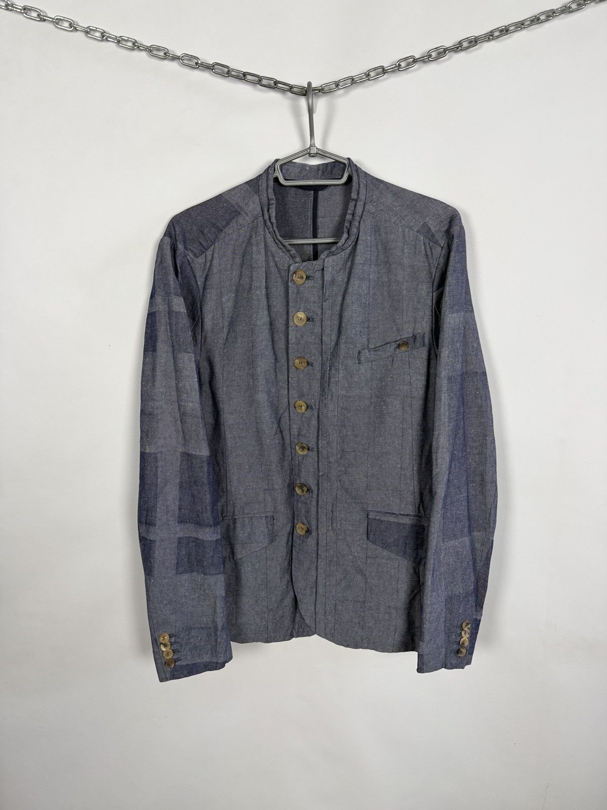 Diesel Black Gold Diesel Black Gold Denim Chambray Pattern Blazer Jacket Italy Size US L / EU 52-54 / 3 - 1 Thumbnail
