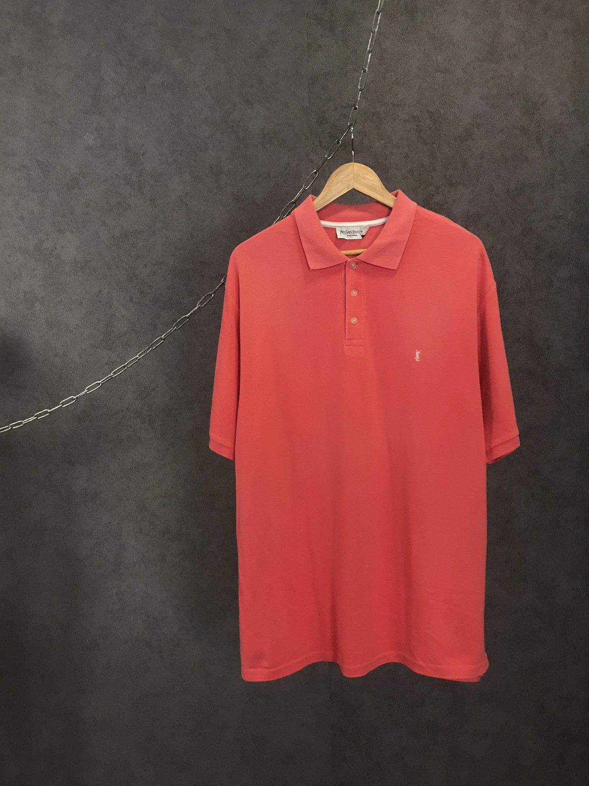 YSL Yves Saint Laurent vintage designer logo polo tee