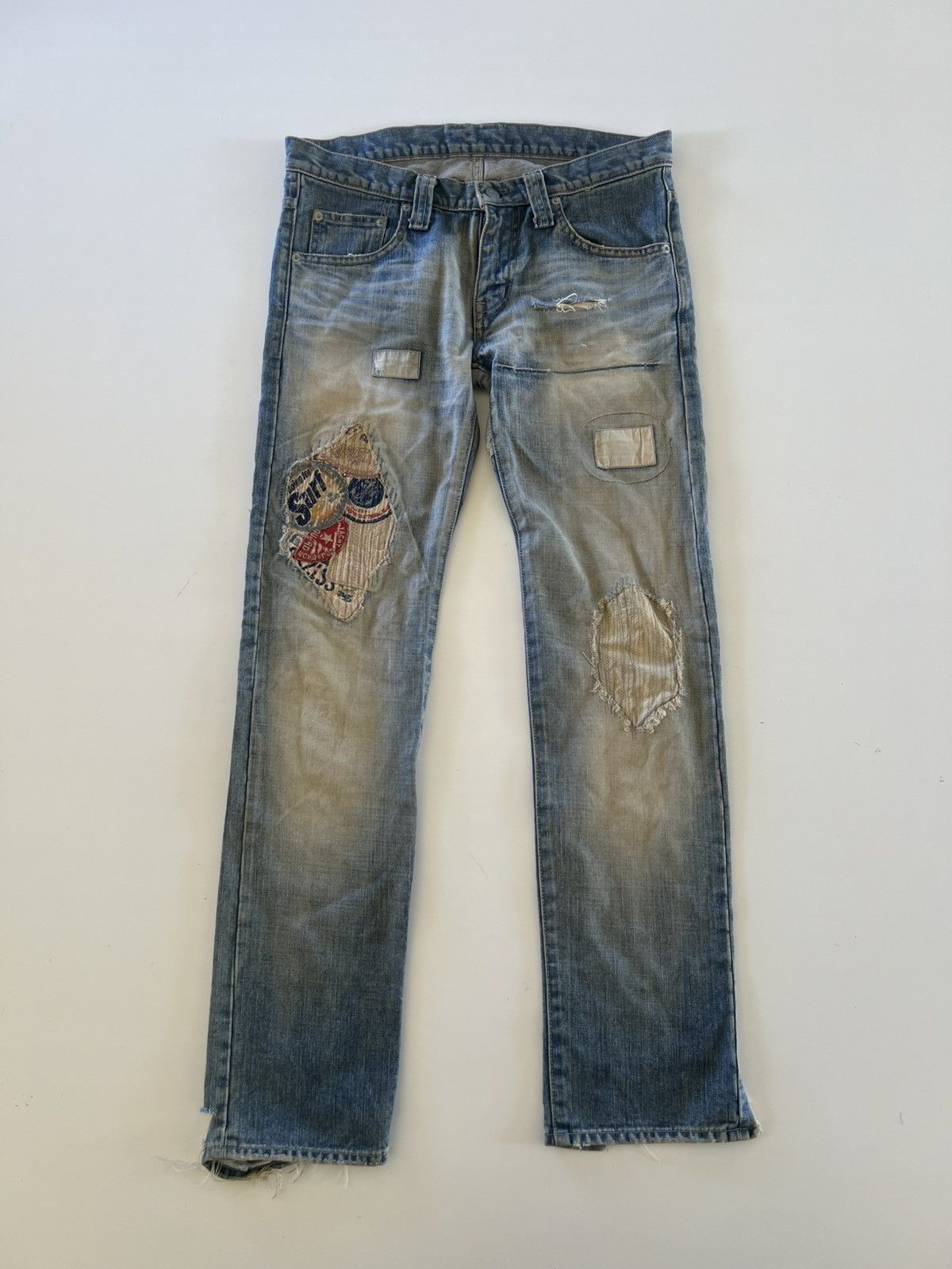 Vintage Vintage TMT Japan Holiday Distress Patchwork Denim Jeans Size US 32 / EU 48 - 1 Thumbnail