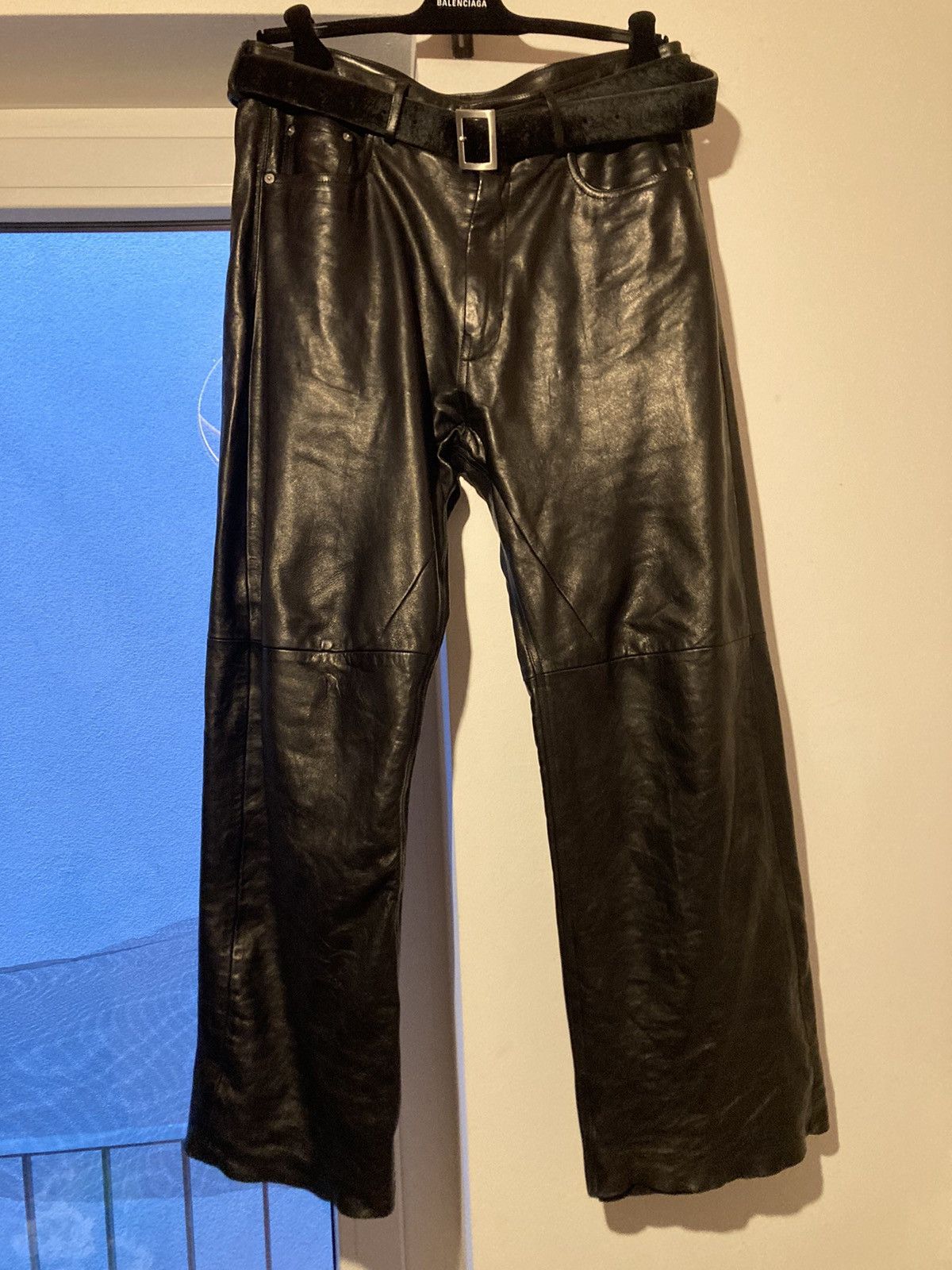 Rick Owens Concordians Leather Geth Cut Pants