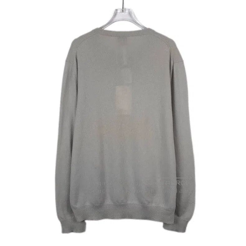 Hermes Light coffee pattern intarsia round neck cashmere k