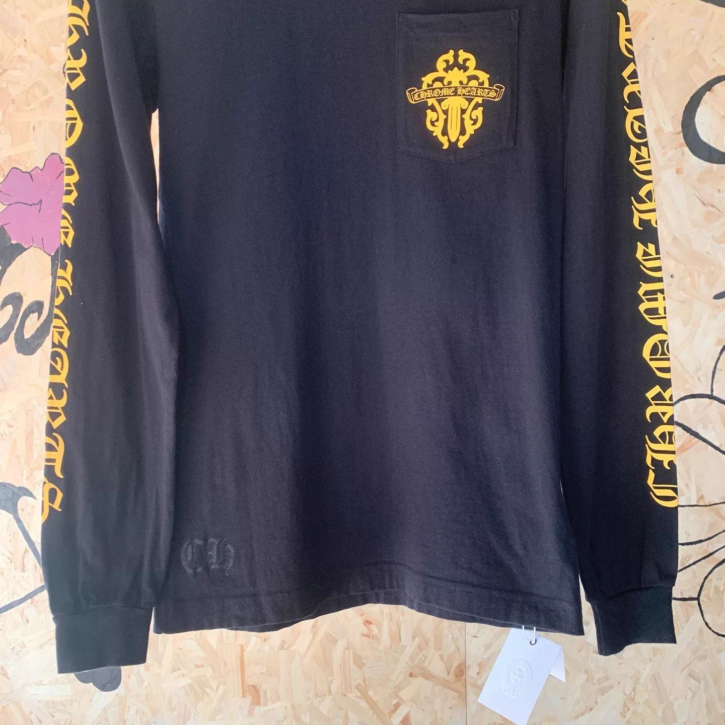 Chrome Hearts Chrome Hearts Black Sword Yellow Letter Script LS Size US S / EU 44-46 / 1 - 4 Thumbnail