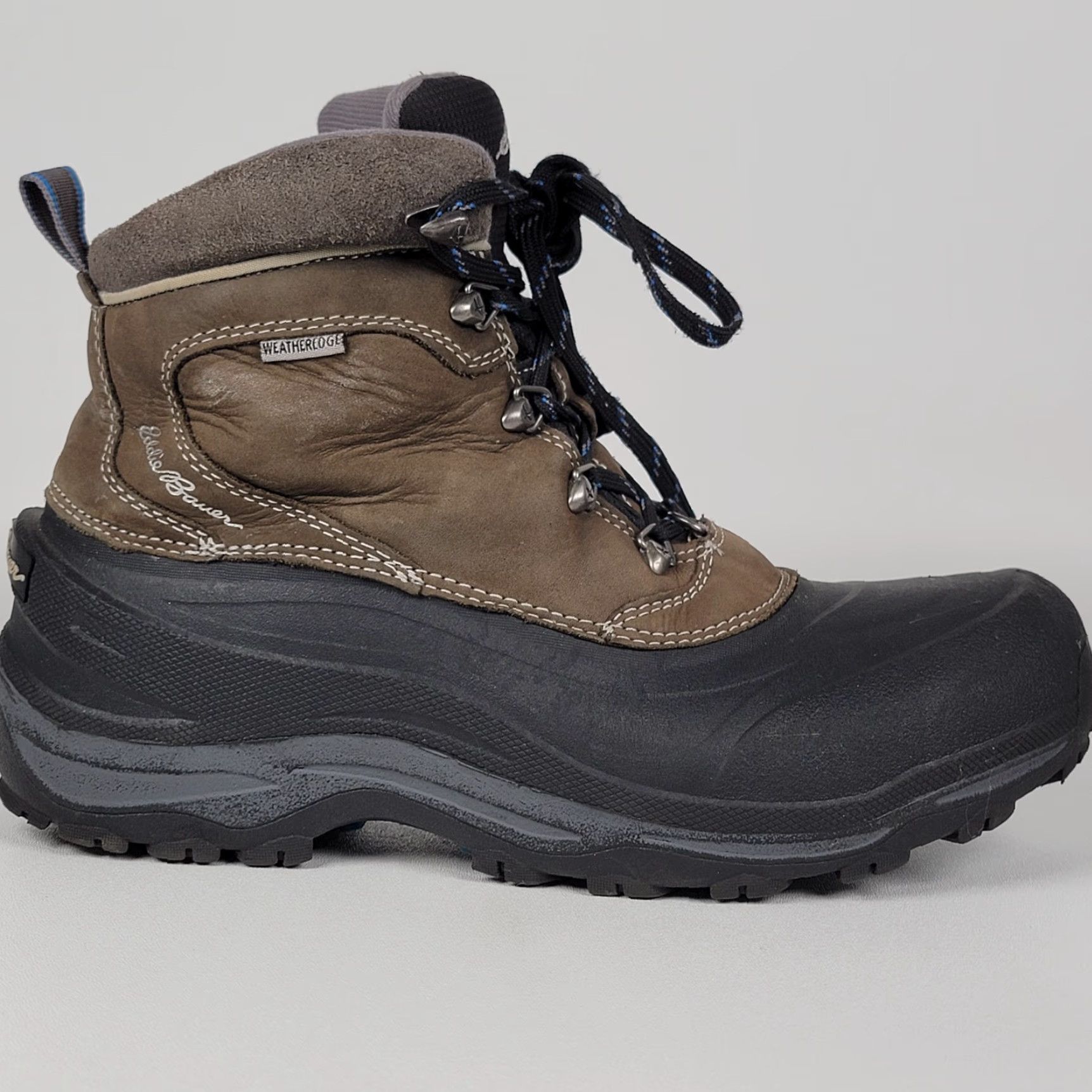 Eddie Bauer Eddie Bauer Mens Snow Boots Winter Waterproof Insulated 200g Thermafill Two Tone Brown Leather Rubber Snowfoil Boots Mens 10 Shoes Size US 10 / EU 43 - 3 Thumbnail
