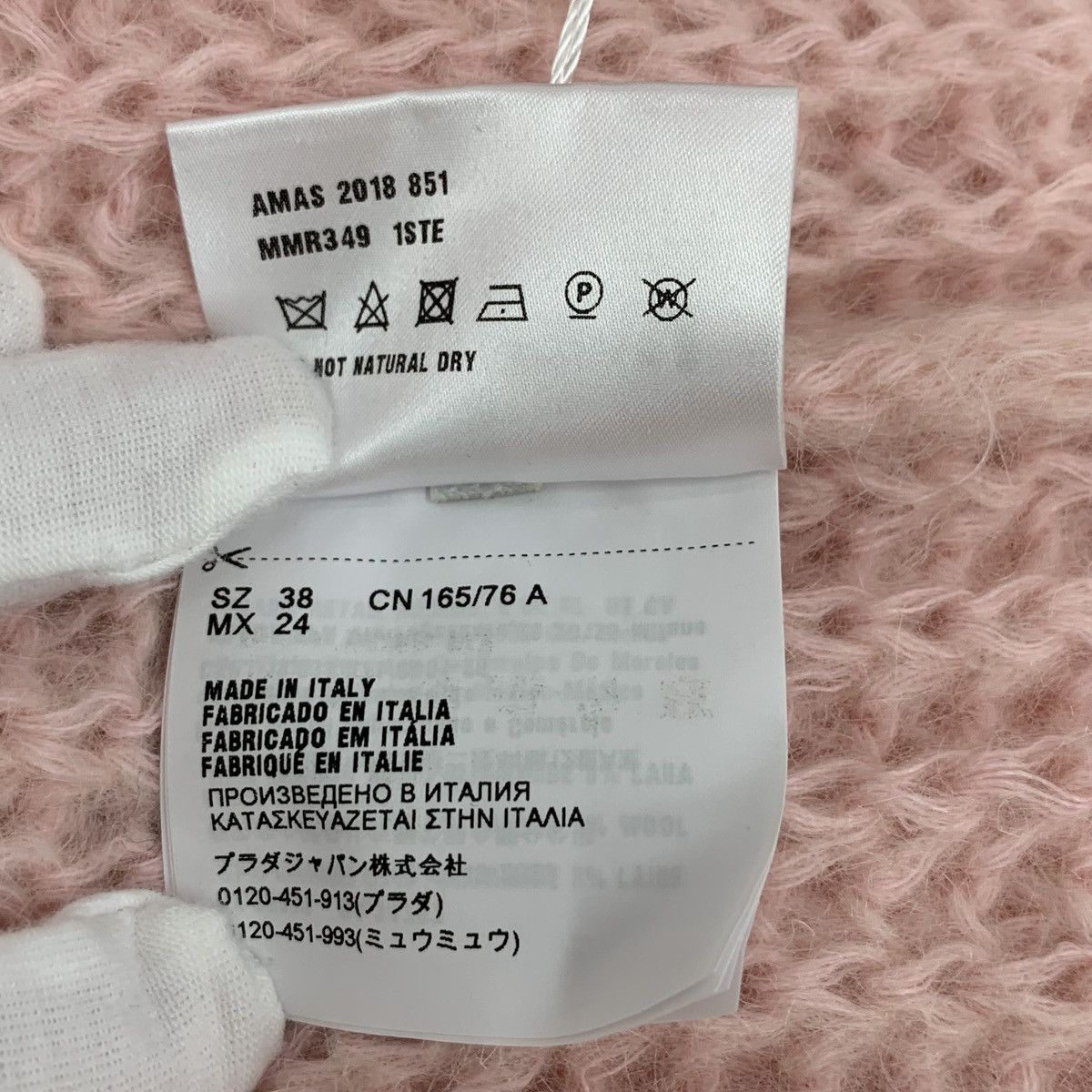 Miu Miu Miu Miu Pink Mohair Fringe High Neck Long Sleeve Sweater Size S / US 4 / IT 40 - 7 Thumbnail