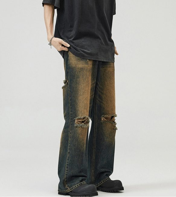 Japanese Brand × Jean American retro distressed baggy ripped jeans Size US 32 / EU 48 - 6 Thumbnail