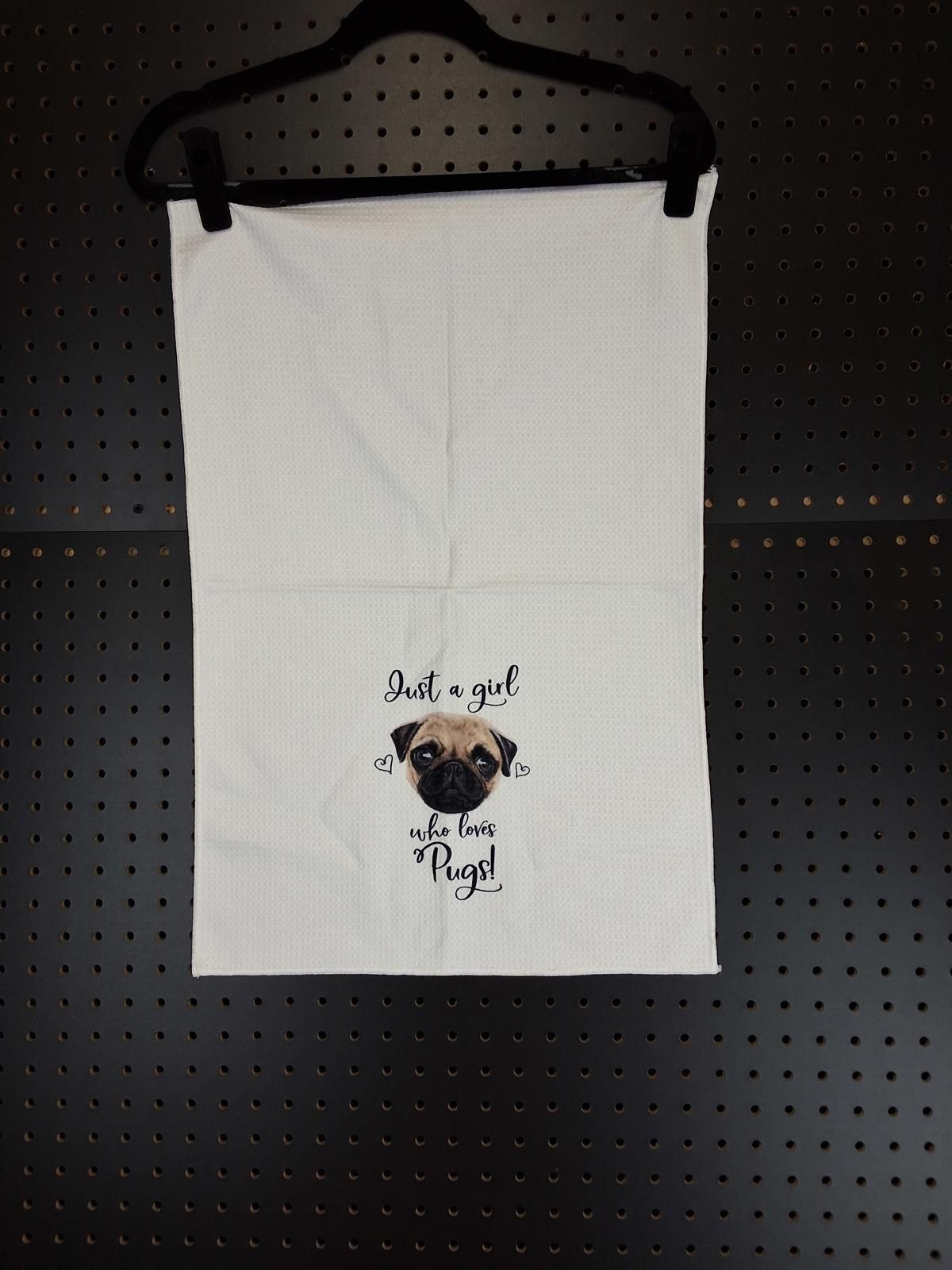 Other Adorable Pug Lover's Kitchen Towel - Just a Girl Who Loves P Size ONE SIZE - 1 Thumbnail