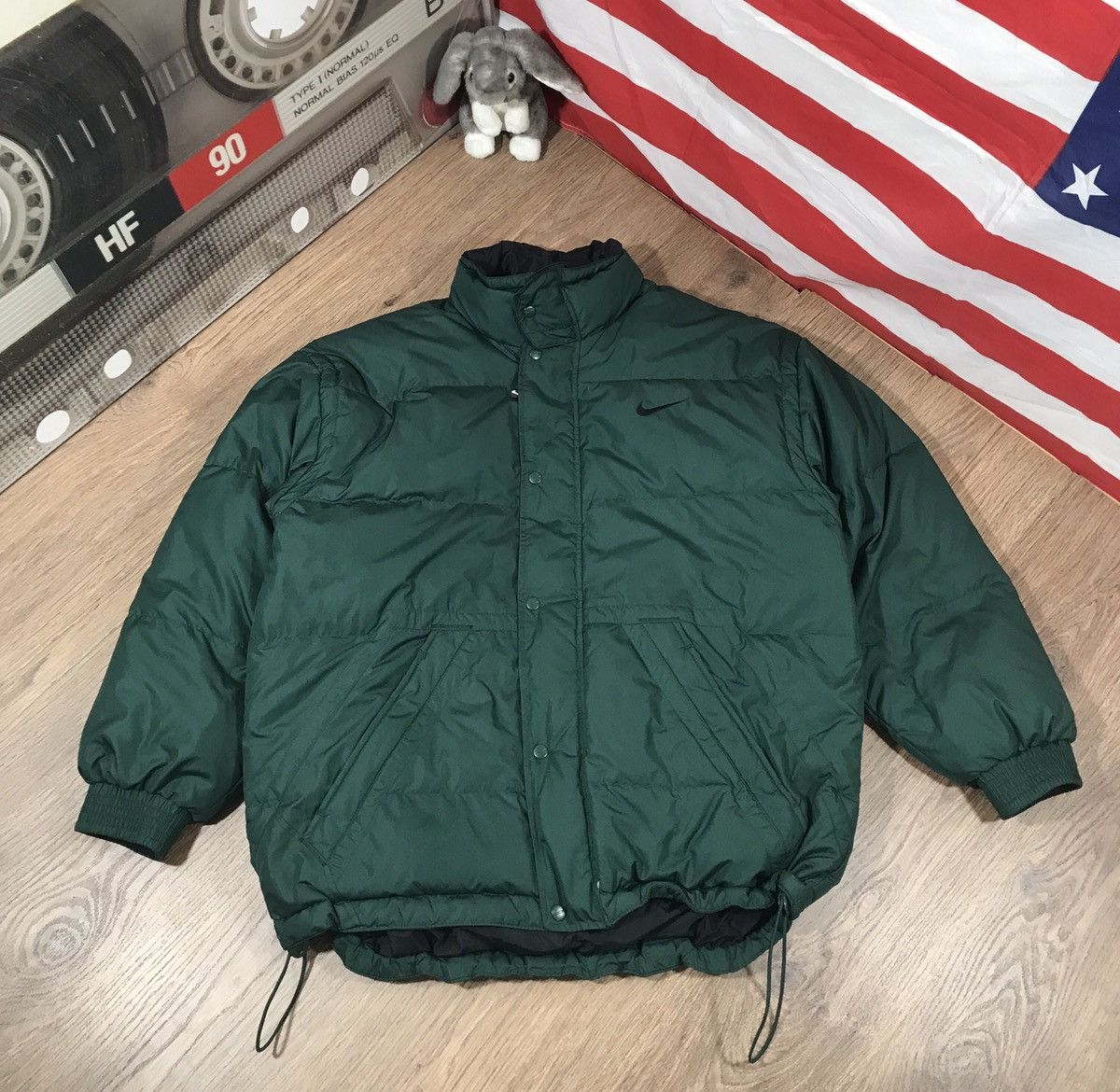 Nike × Vintage Very Rare Vintage Nike Big Swoosh Down Puffer Jacket 90s Size US M / EU 48-50 / 2 - 2 Thumbnail