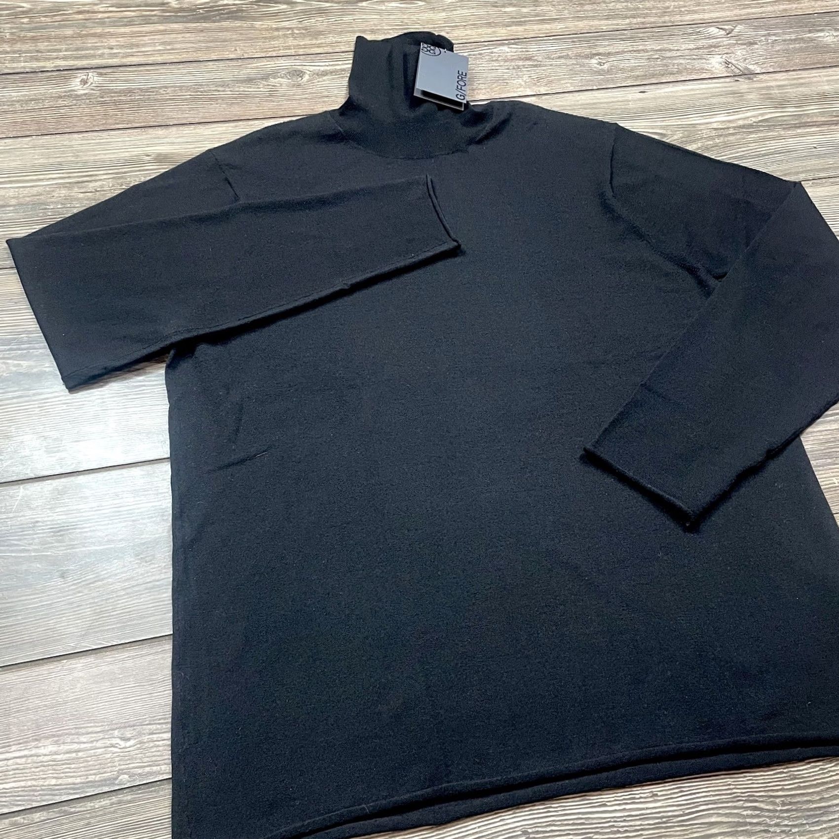 G/Fore Sweater Mens Large Black Turtleneck Merino Wool Blend Pullover, Men's — image 3 of 6
