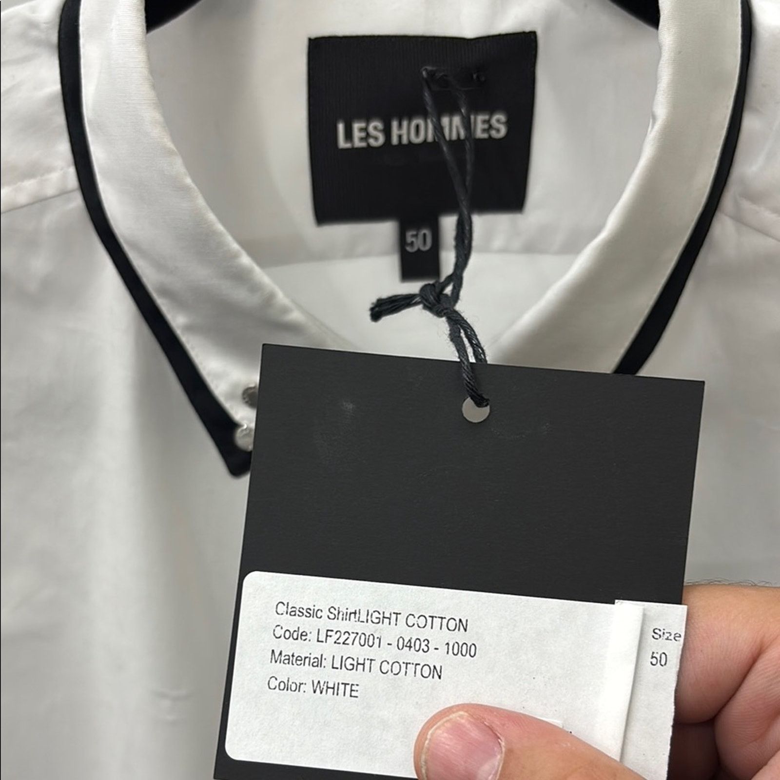 Les Hommes NWT Les Hommes Black and White Dress Shirt with Modern Sz 50 Size US L / EU 52-54 / 3 - 2 Thumbnail