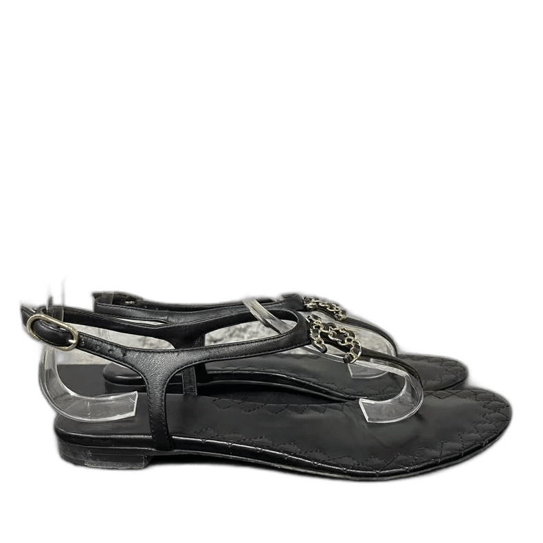 Chanel Chanel Black Sandals Size 36-yf Size US 5.5 / EU 38 - 1 Thumbnail