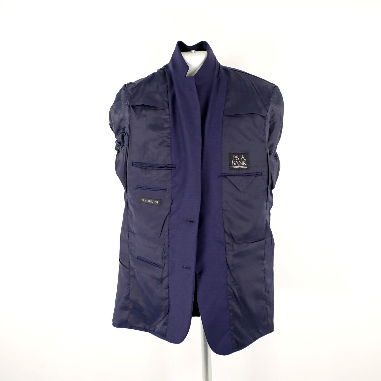 Jos. A. Bank Jos A Bank Traveler's Tailored Fit Wool 2 Button Blue Blazer Size 40R - 13 Thumbnail