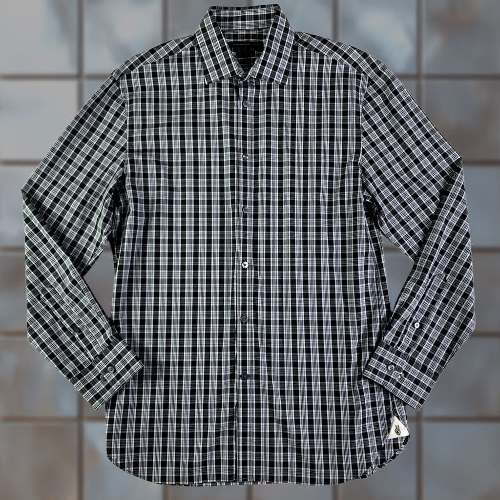 John Varvatos John Varvatos Plaid Button Up Shirt Mens 15 1/2 32/33 Black Long Sleeve Size US L / EU 52-54 / 3 - 1 Thumbnail