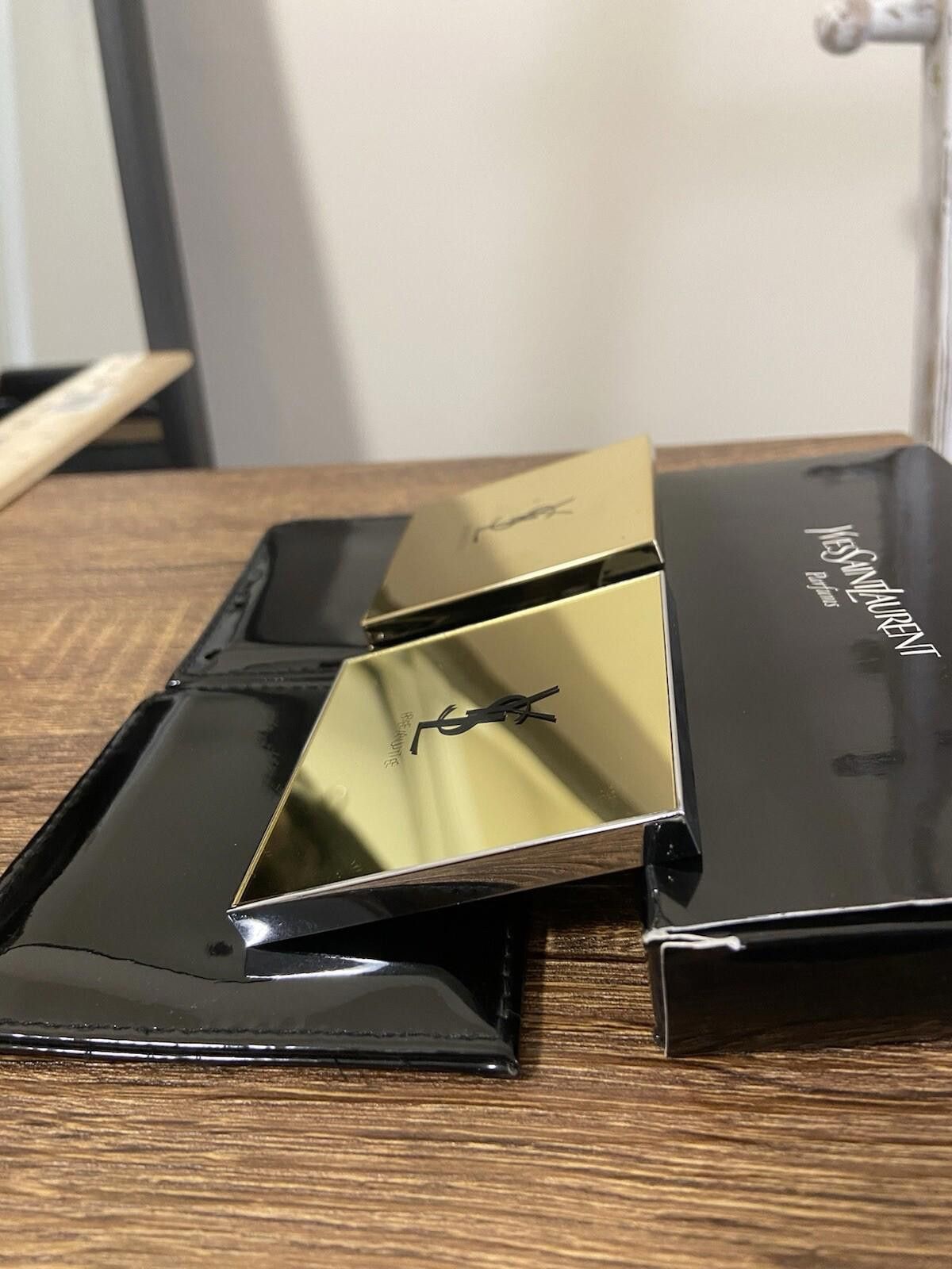 Yves Saint Laurent YSL Yves Saint Laurent Beaute Gold Tone Compact Mirror Set Size ONE SIZE - 3 Thumbnail