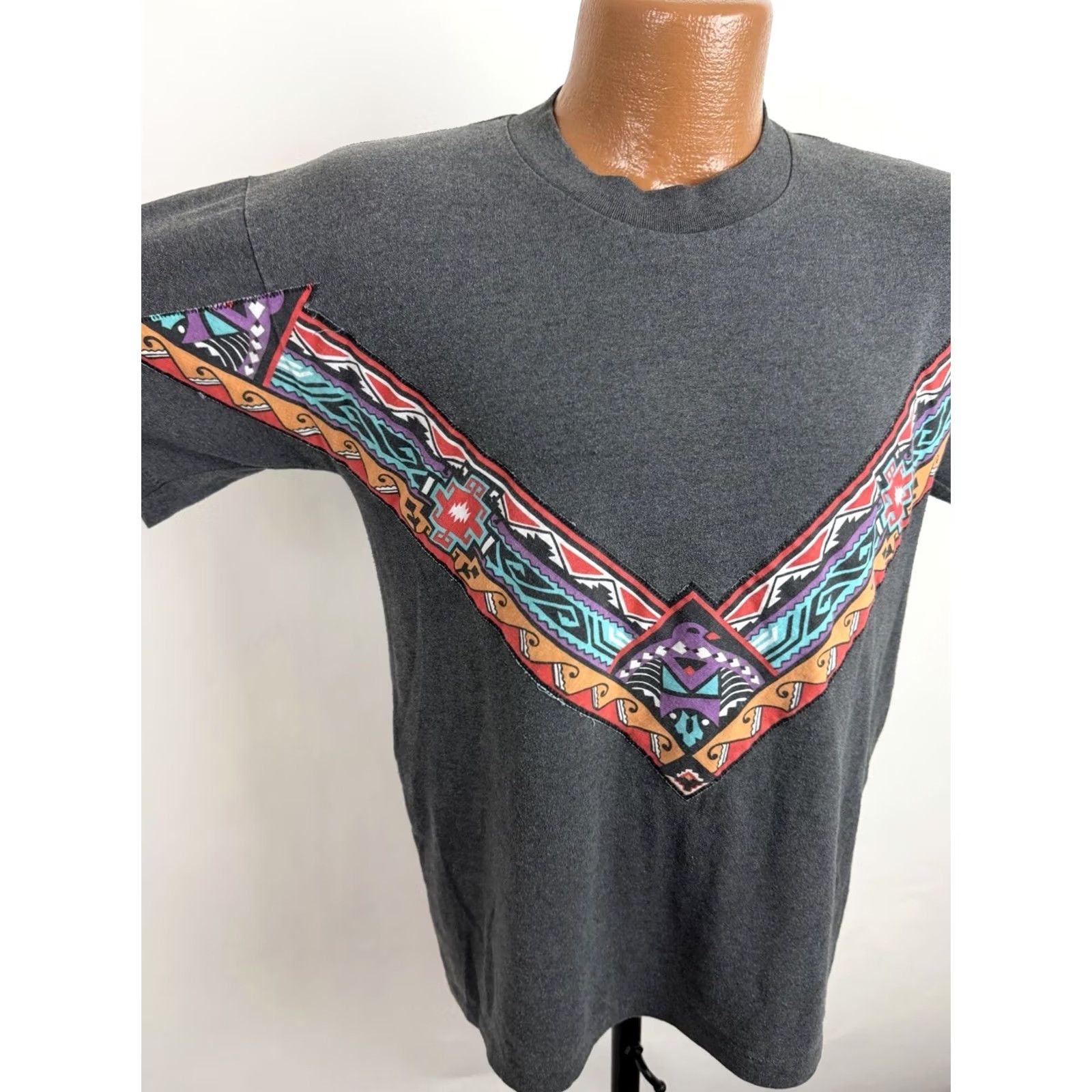 Vintage VINTAGE Vintage Western Tee Mens Medium Charcoal Gray T-shirt 90s Southwestern Cowboy Size US M / EU 48-50 / 2 - 3 Thumbnail