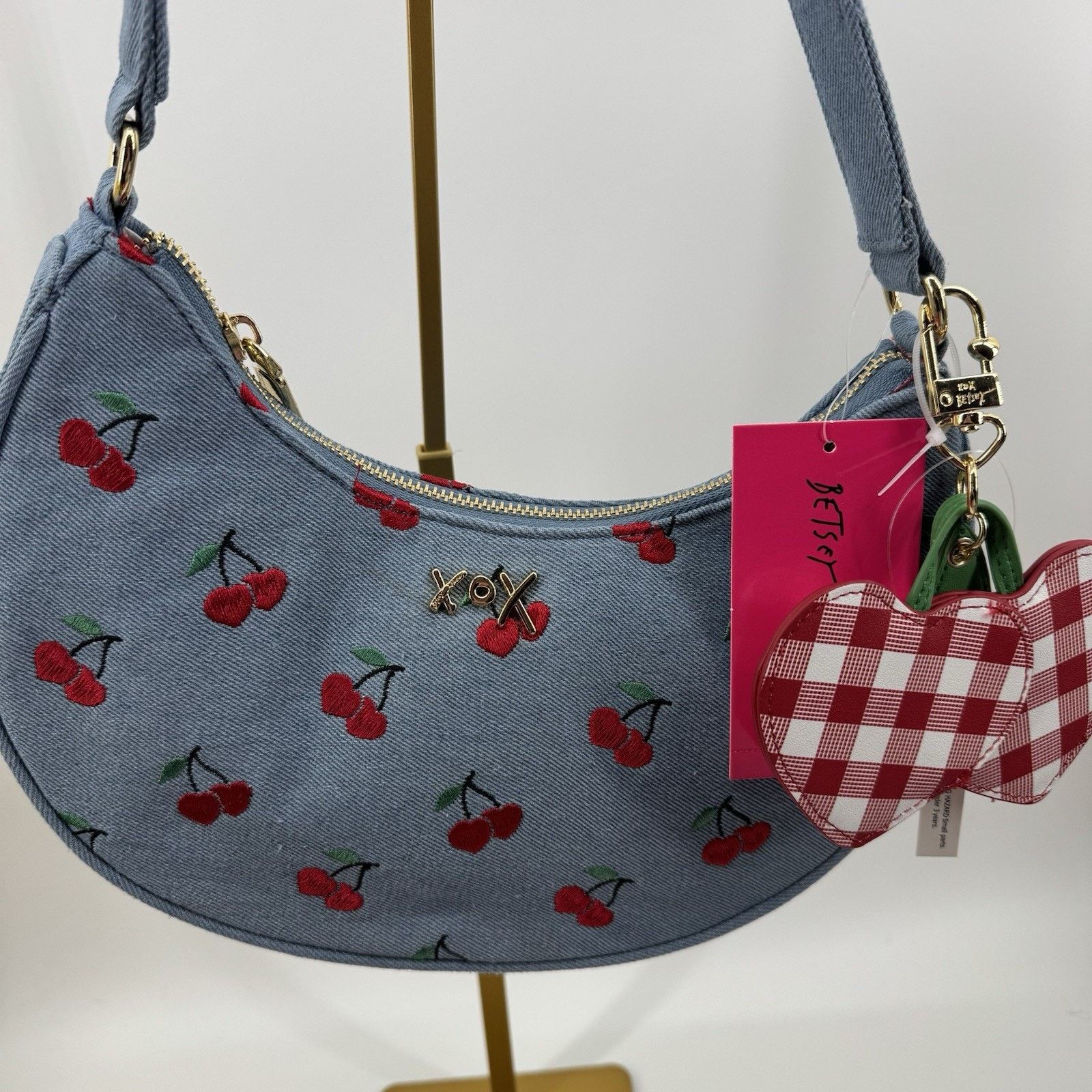 Betsey Johnson Betsey Johnson Denim Cherry Gingham Crossbody NWT Size ONE SIZE - 3 Thumbnail