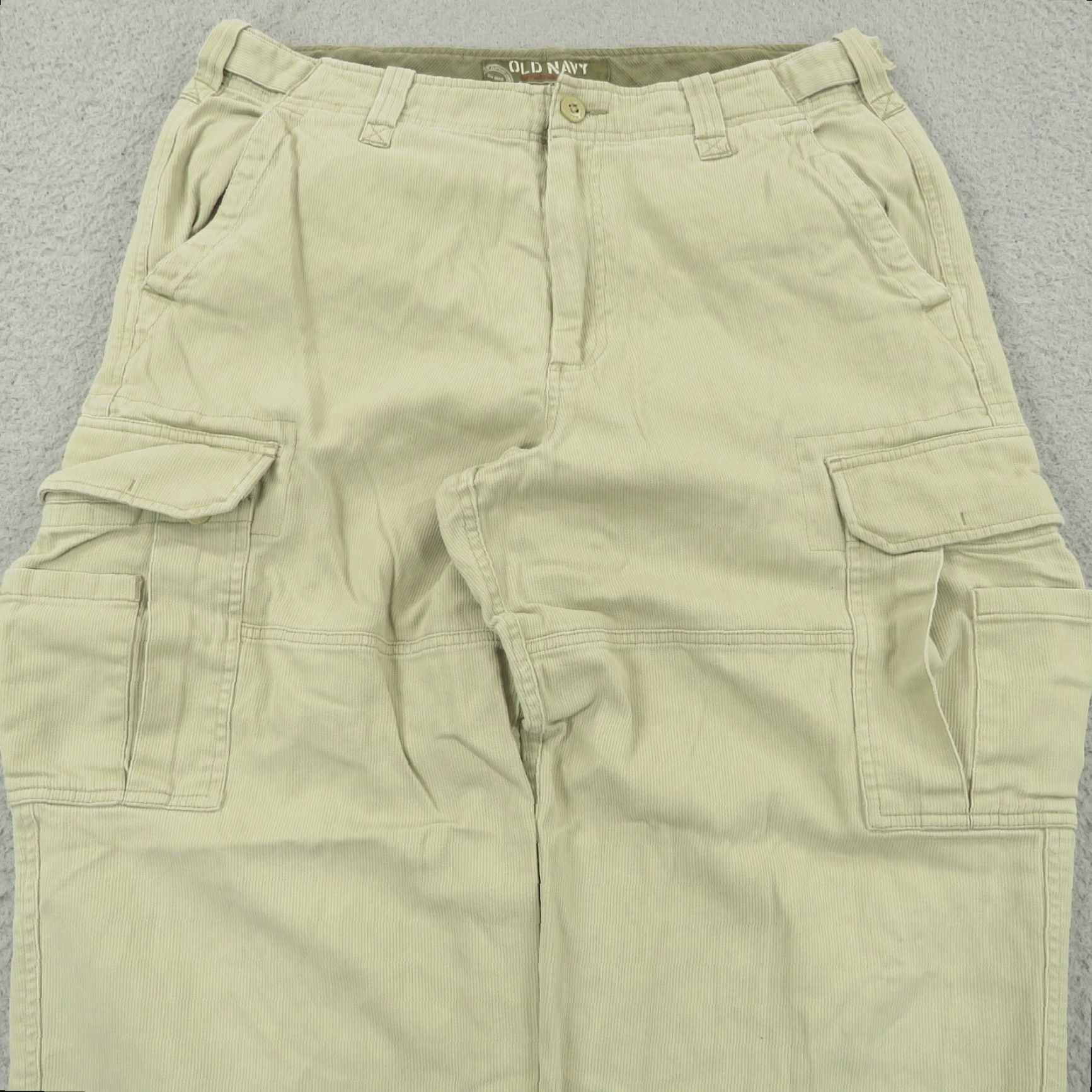 Old Navy VINTAGE Old Navy Baggy Cargo Pants Men 32 Corduroy 5-Pocket 10 Leg Opening Wide-Leg Beige 90s Grunge Hip Hop USA Mens Size US 32 / EU 48 - 7 Thumbnail