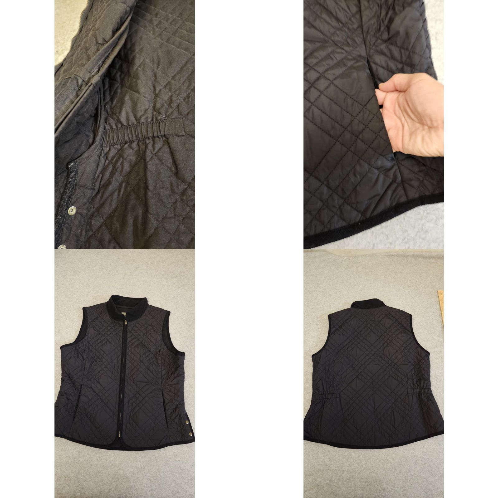 J. Jill J. Jill Vest Womens Medium Black Quilted Zip Front Puffer Jacket Layering Size M / US 6-8 / IT 42-44 - 9 Thumbnail
