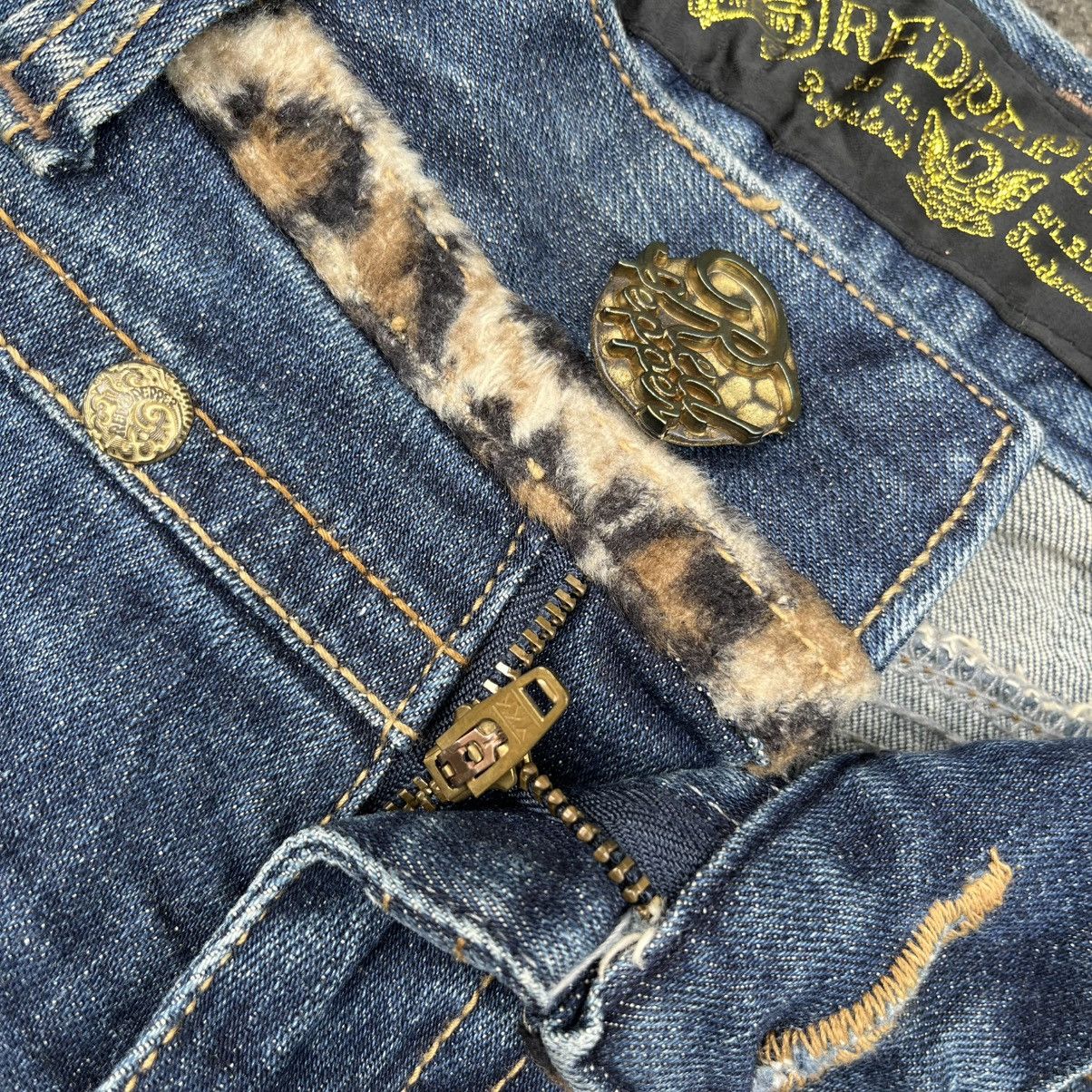 Hysteric Glamour Japanese Red Pepper Jeans Studded Leopard Fax Fur Denim Size 26" / US 2 / IT 38 - 8 Thumbnail