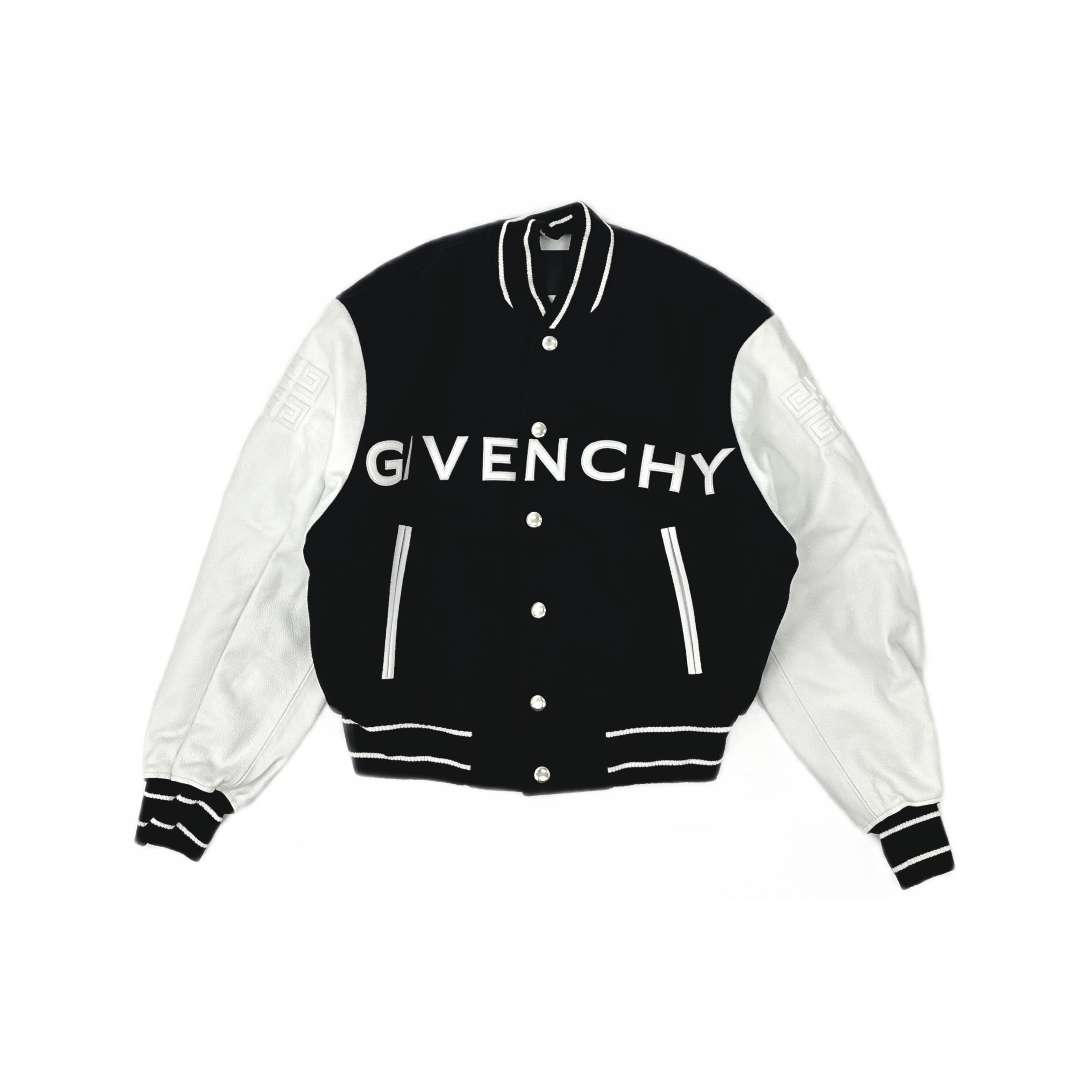 Givenchy Givenchy Logo Leather Sleeve Bomber Jacket Size S Size US S / EU 44-46 / 1 - 1 Thumbnail