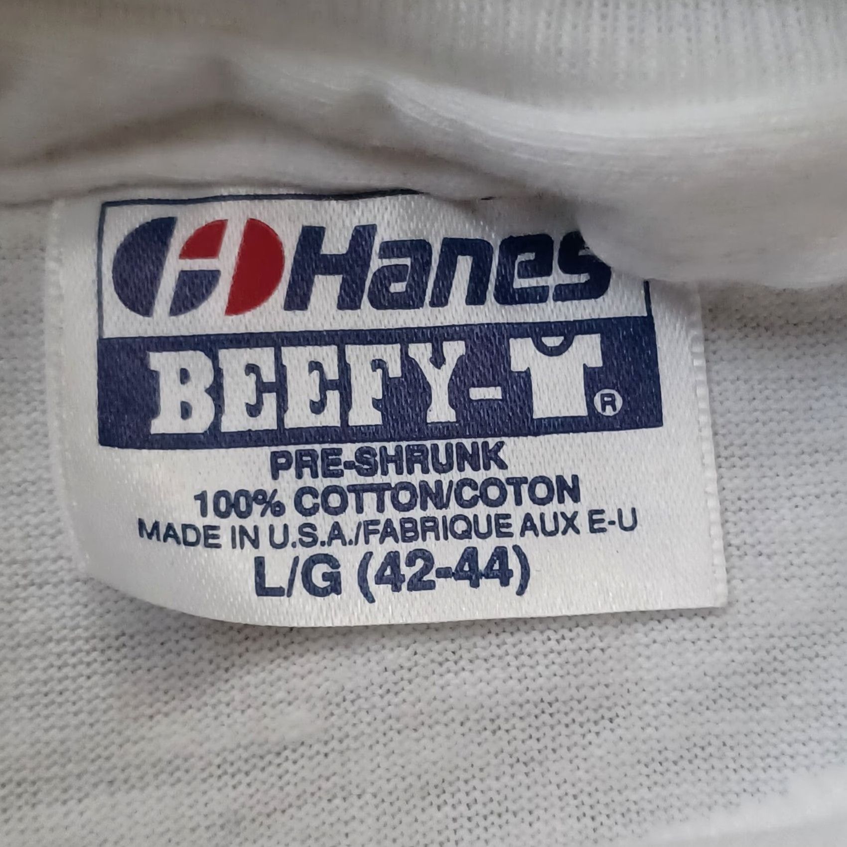 Hanes VINTAGE Hanes Beefy-T T-Shirt Mens Large White California USA Logo Single Stitch 1990s Size US L / EU 52-54 / 3 - 2 Thumbnail
