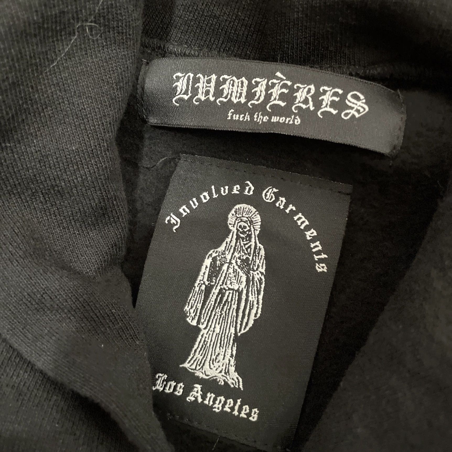 Vintage LUMIÈRES x Involved Garments Hoodie M Black Graphic Pullover Hooded Mens Regu lar Ka i Nguyen Prayer Muertos 90s Los Angeles Size US M / EU 48-50 / 2 - 6 Thumbnail