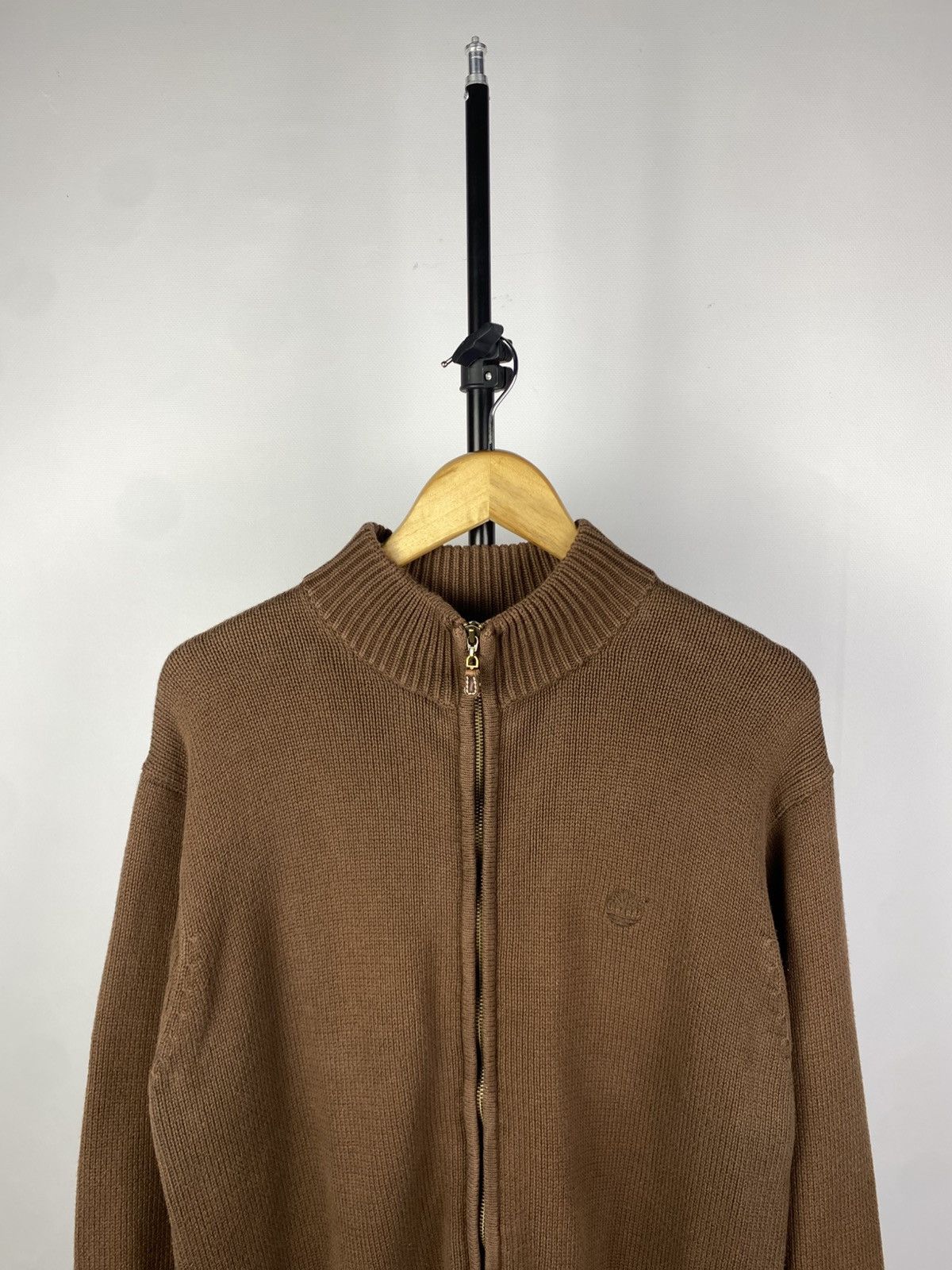 Timberland × Vintage 🤎Vintage 90s Timberland Knit Logo full Zip sweater Size US L / EU 52-54 / 3 - 3 Thumbnail