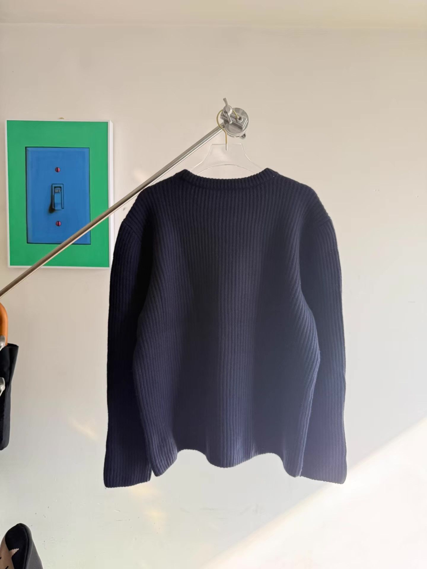 Dries Van Noten DRIES VAN NOTEN DVN Navy Thick Knit Wool Sweater Q17 Size US M / EU 48-50 / 2 - 3 Thumbnail