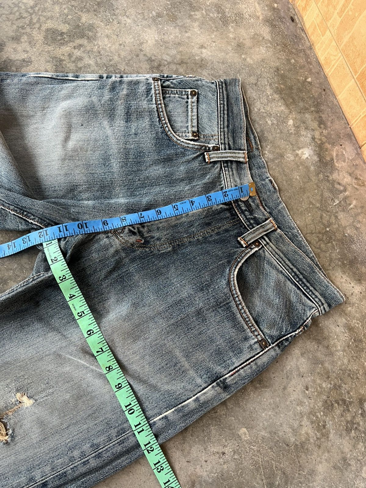 Edwin EDWIN EXCLUSIVE VINTAGE EXTRA BAGGY FADED DISTRESS JEAN Size US 31 - 6 Thumbnail