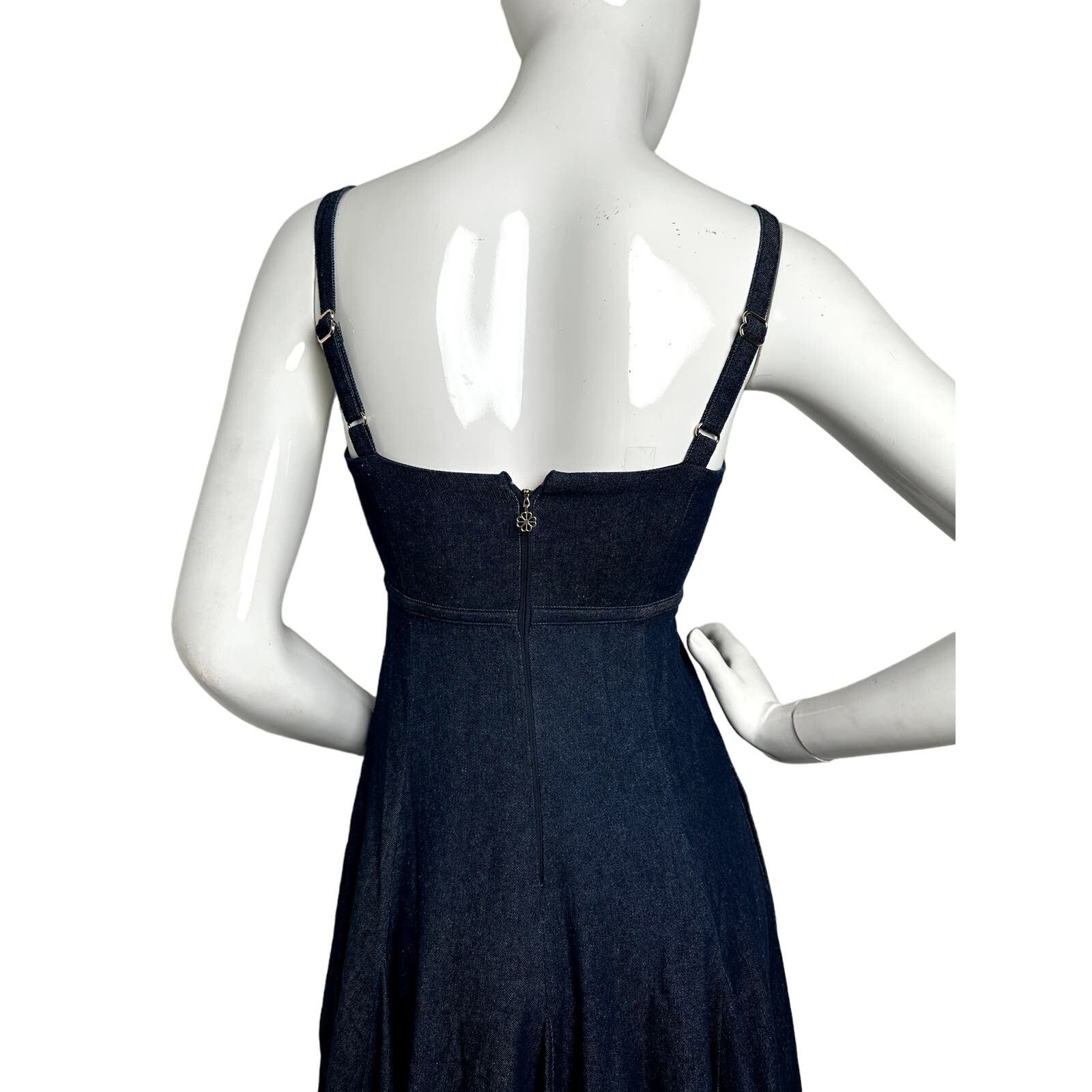 Kate Spade Kate Spade Denim Bow-waist Casual Dress in Indigo Size 2 Size XS / US 0-2 / IT 36-38 - 7 Thumbnail