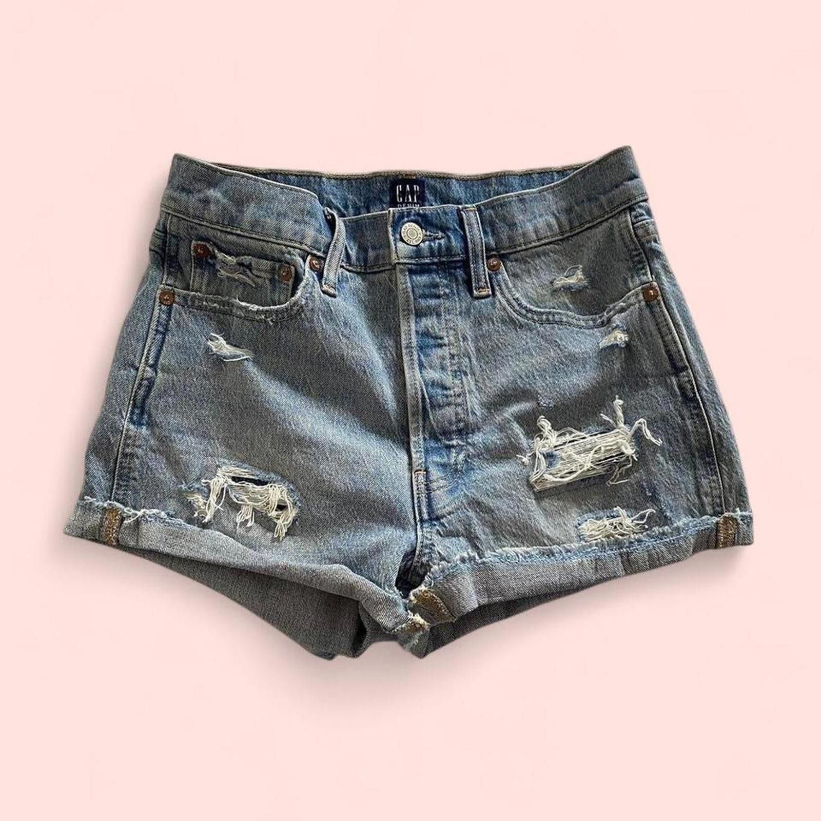 Gap Gap blue denim shorts-high waist Size 27" / US 4 / IT 40 - 1 Thumbnail