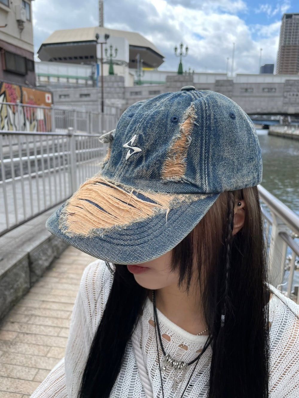 Other BLR Grunge Denim Distressed Washout Avant Garde Cap Size ONE SIZE - 1 Thumbnail