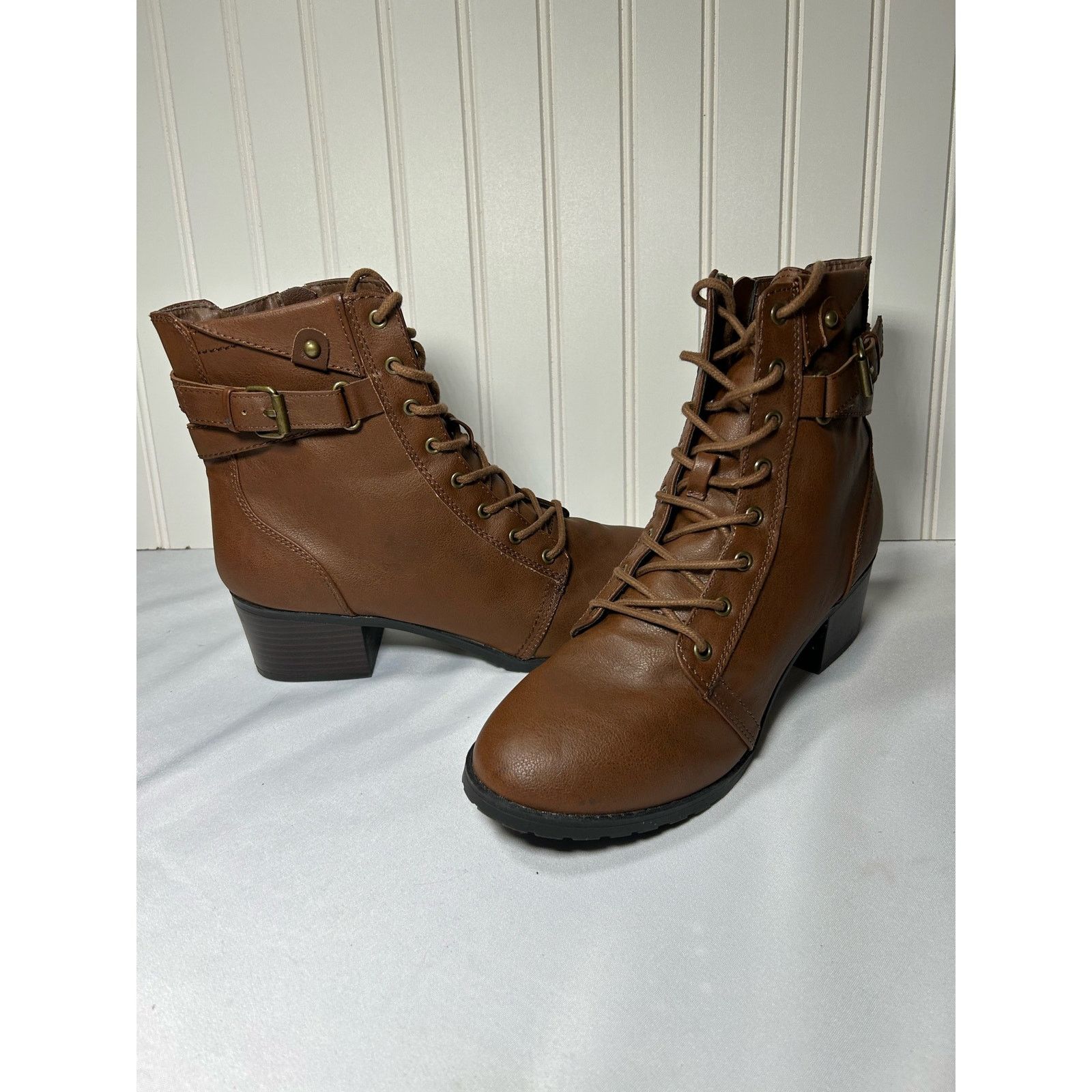 Other BRASH NWOT Brown Casual Boots Ankle High Side Zip Size 11 Size US 11 / IT 41 - 2 Thumbnail
