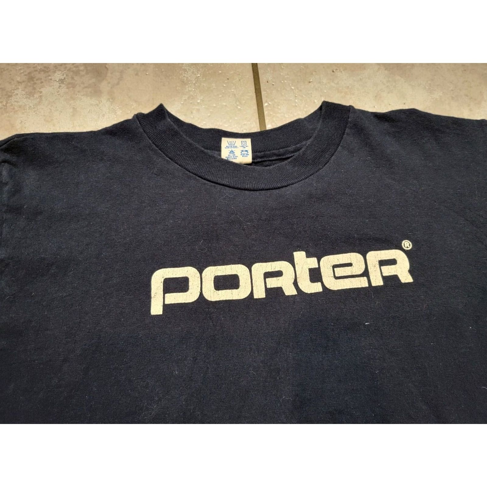 Champion VINTAGE Champion T-Shirt Mens MLB 100% Cotton Navy SZ LARGE Blue Short Sleeve Round Neck Porter Print Size US L / EU 52-54 / 3 - 2 Thumbnail