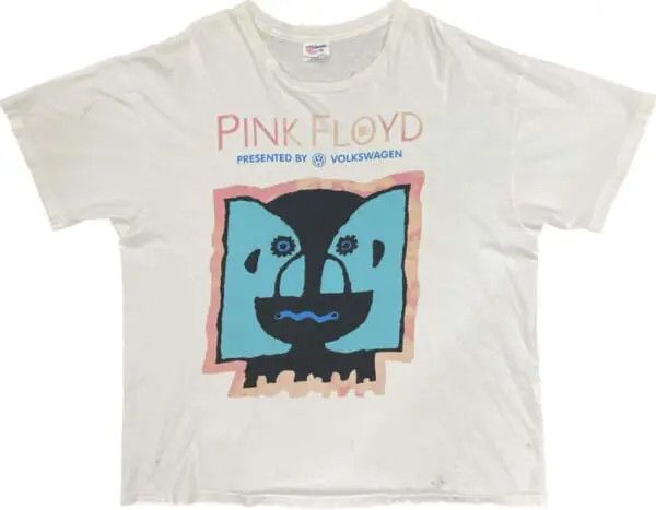 Image of Vintage Mid 90's Pink Floyd Presented By Volkswagen Tee in White, Men's (Size 2XL)